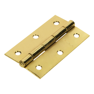 Bisagra rectangular 3-1/2", acero latonado