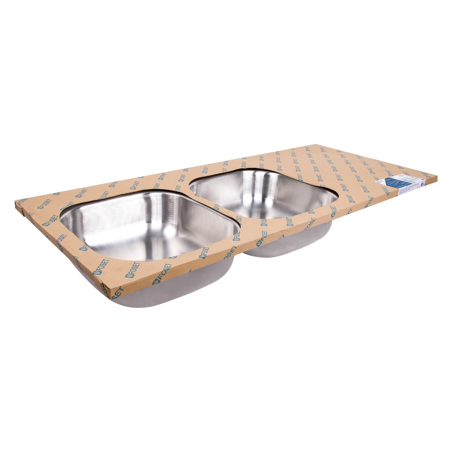 Tarja de empotrar 120x50x15 cm doble tina izquierda Basic