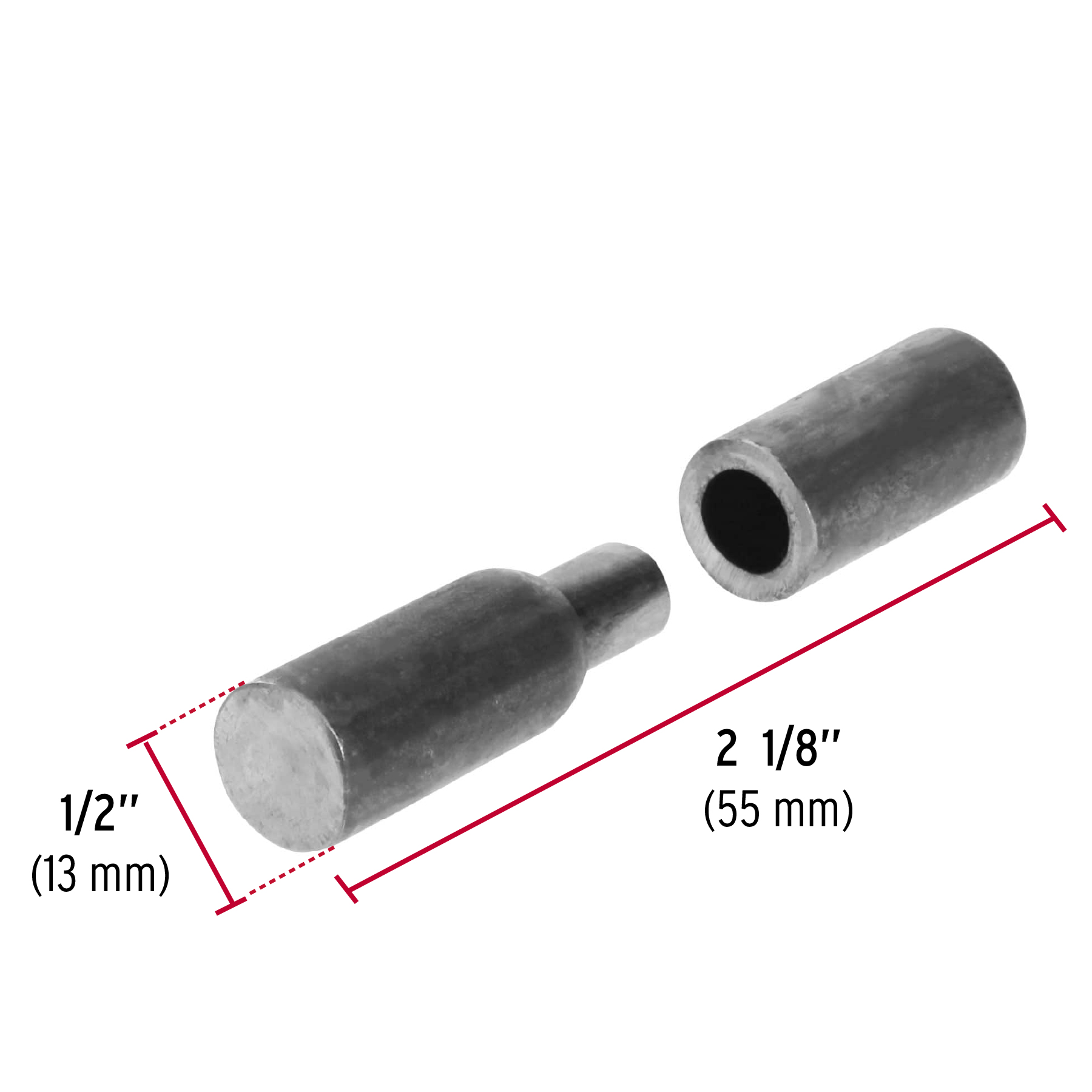 Bisagra tubular, soldable, 1/2"