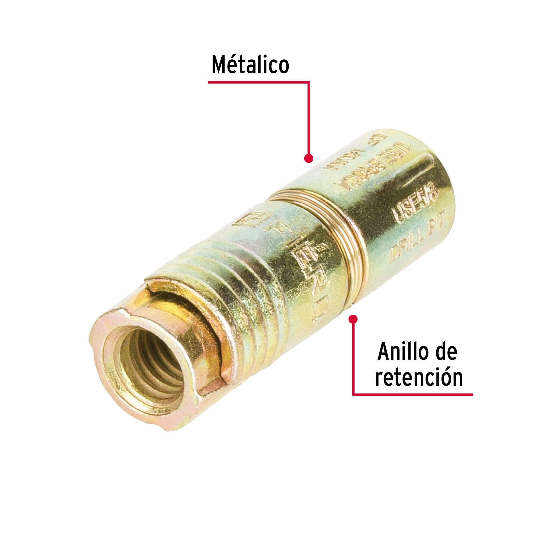 Taquete de expansión, 3/8", bolsa 4 piezas