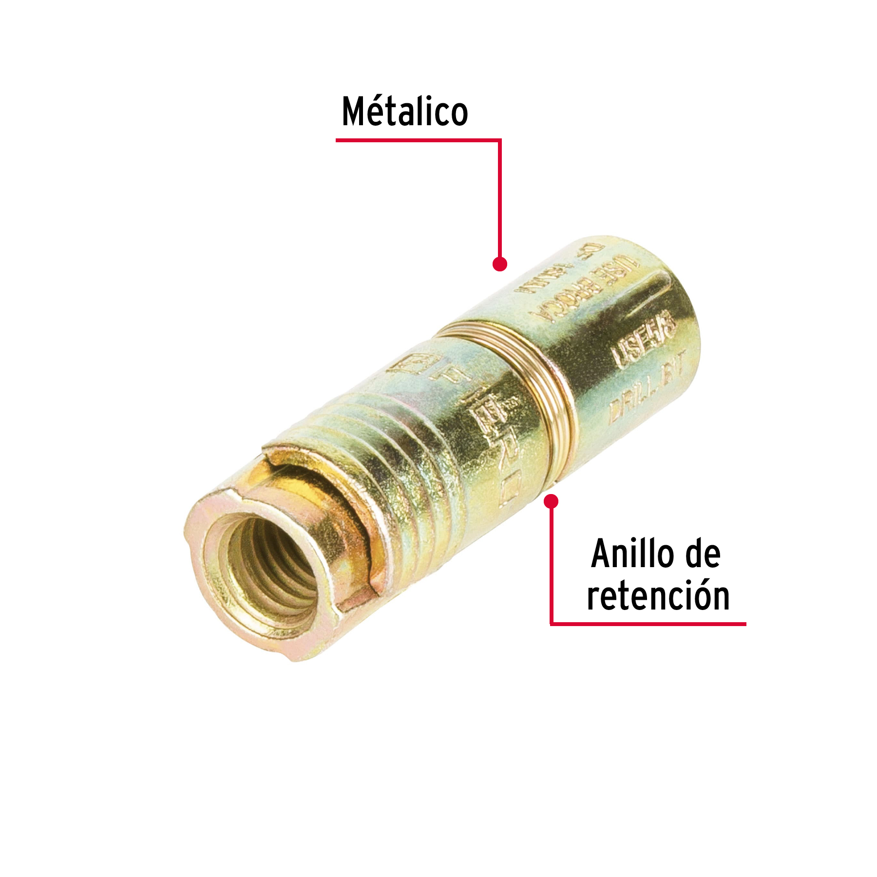 Taquete de expansión, 3/8" sin tornillo, caja 50 piezas