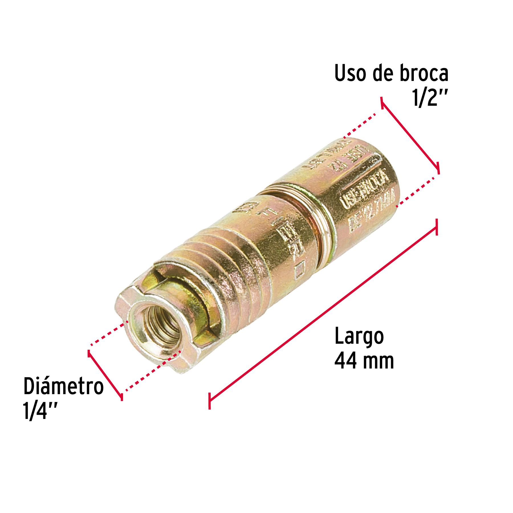 Taquete de expansión, 1/4", bolsa 4 piezas
