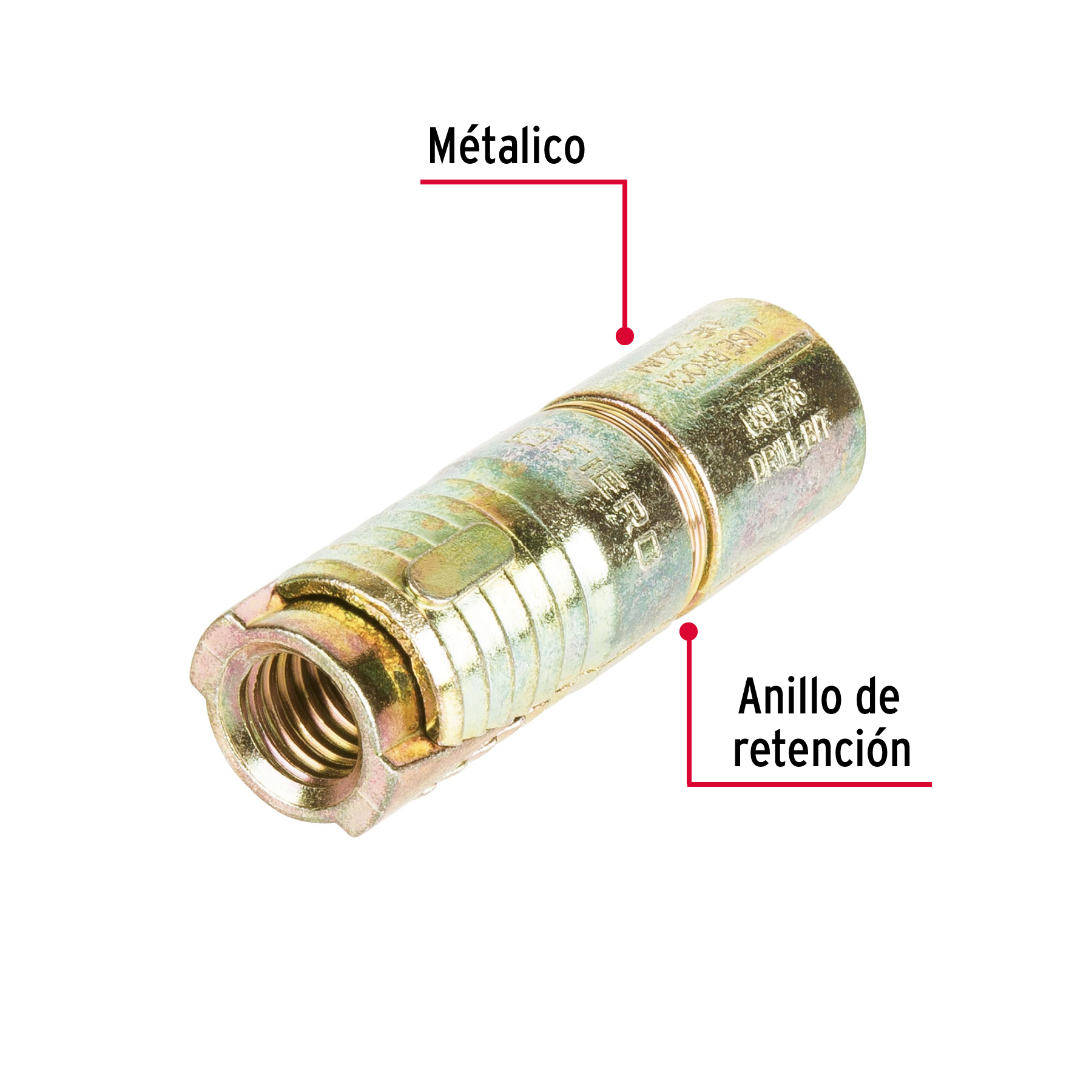 Taquete de expansión, 1/2" sin tornillo, caja 25 piezas