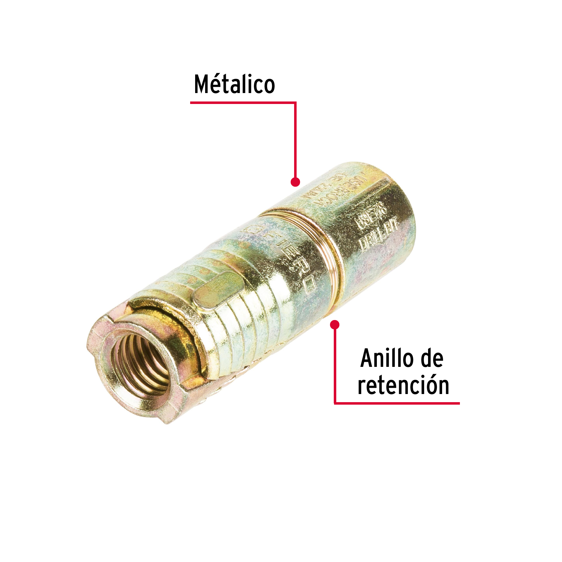 Taquete de expansión, 1/2", bolsa 2 piezas