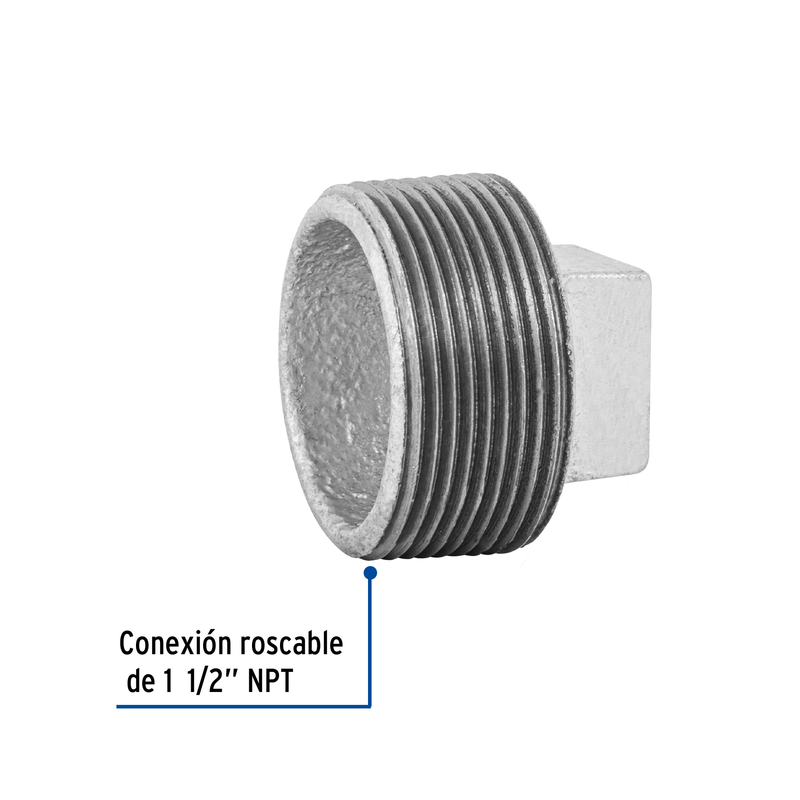 Tapón macho 1-1/2" de acero galvanizado, FOSET
