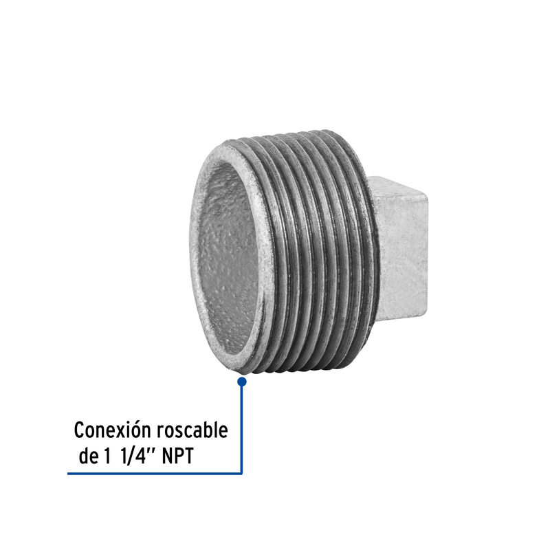 Tapón macho 1-1/4" de acero galvanizado, FOSET