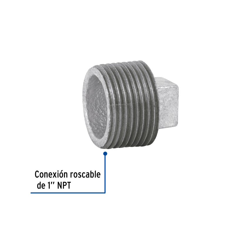 Tapón macho, acero galvanizado, 1"