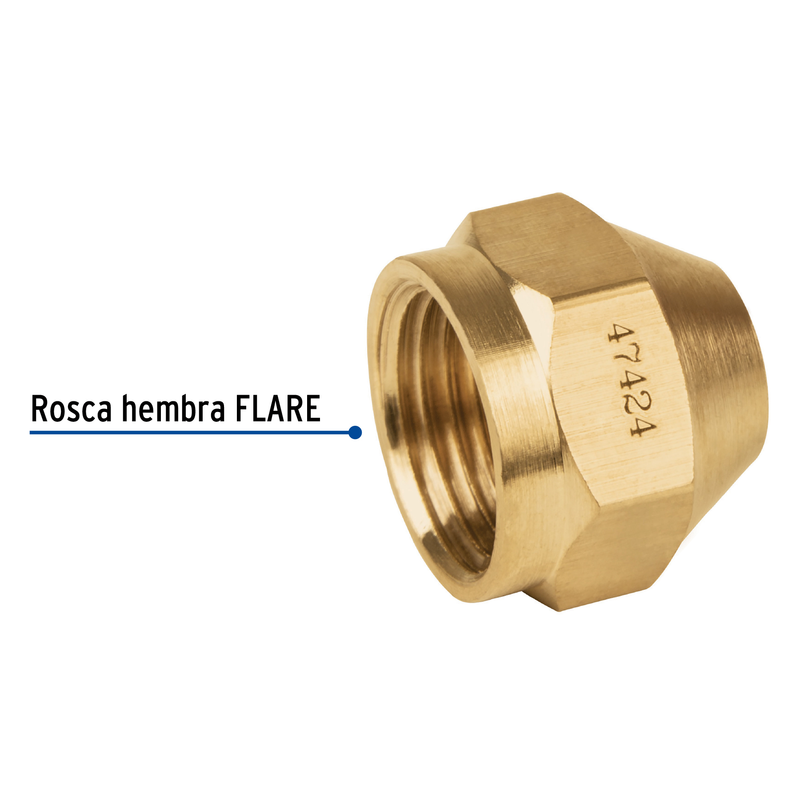 Tapón hembra de latón, 3/8"