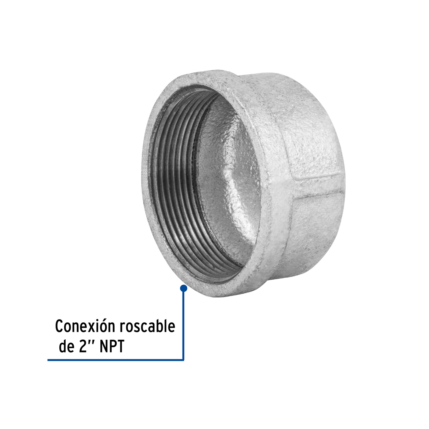 Tapón capa, acero galvanizado, 2"