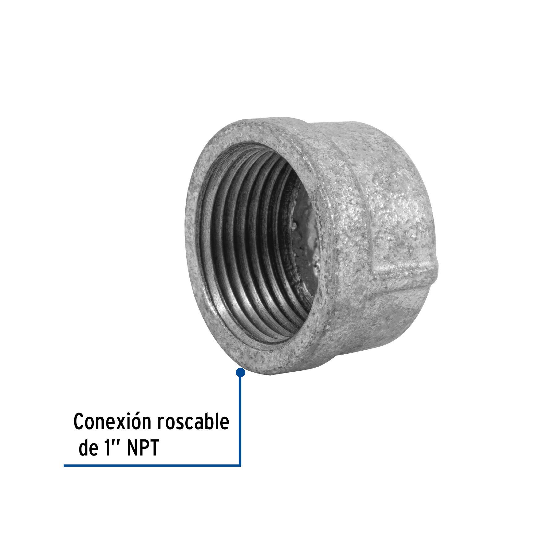 Tapón capa, acero galvanizado, 1"