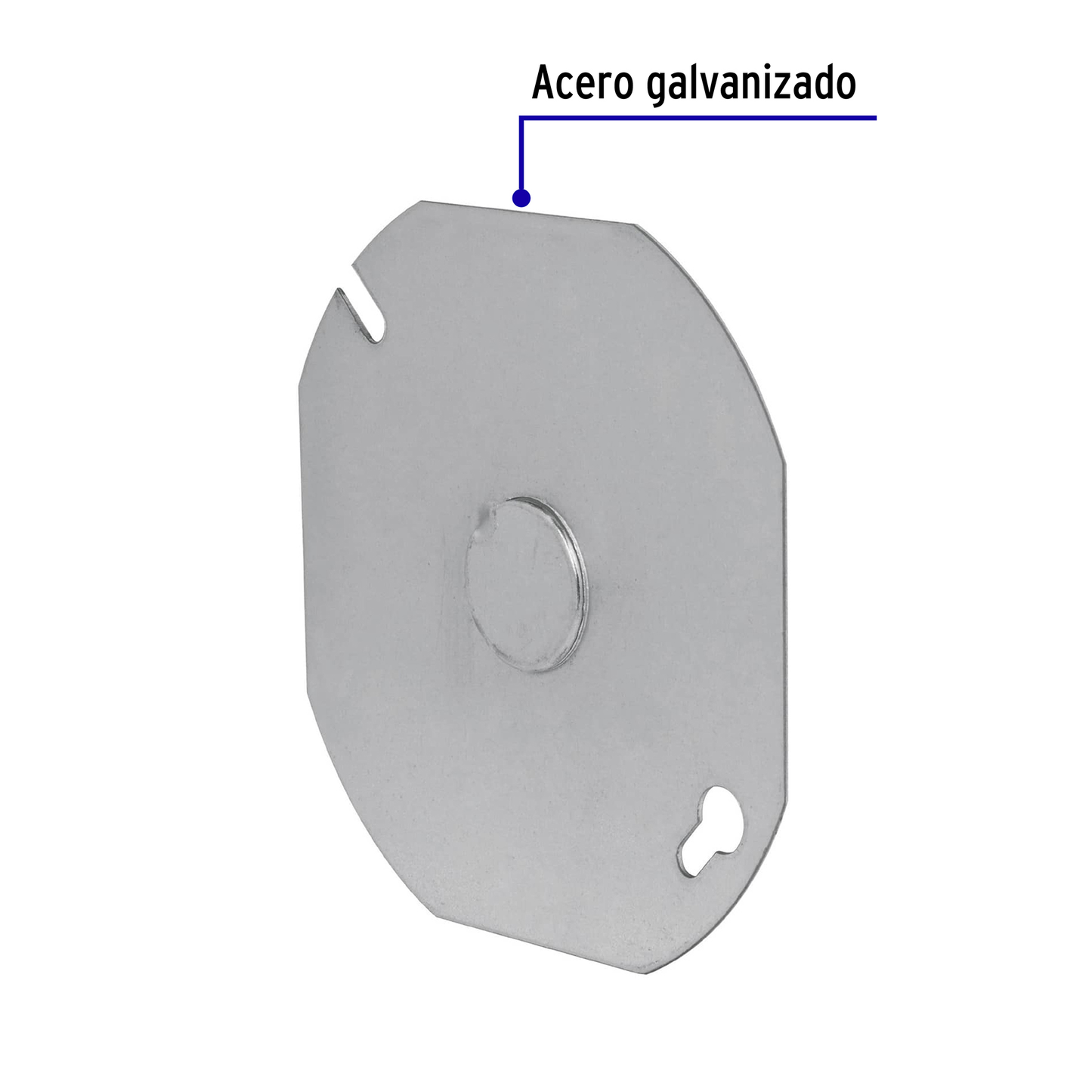 Tapa de acero para caja octagonal 4x4"