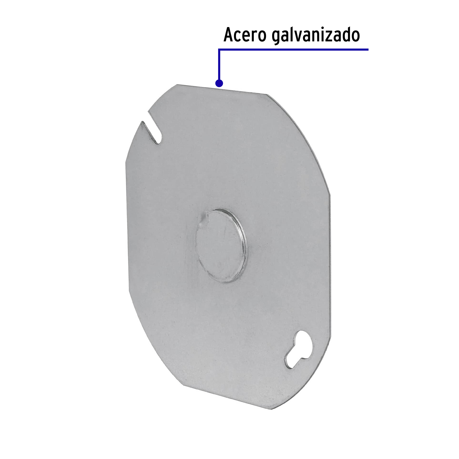 Tapa de acero para caja octagonal 4x4"