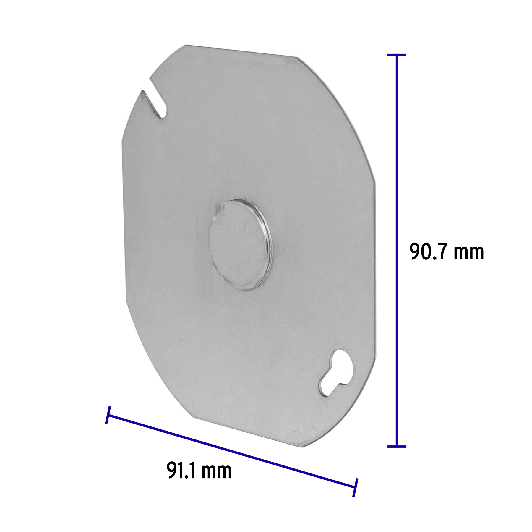 Tapa de acero para caja octagonal 4x4"