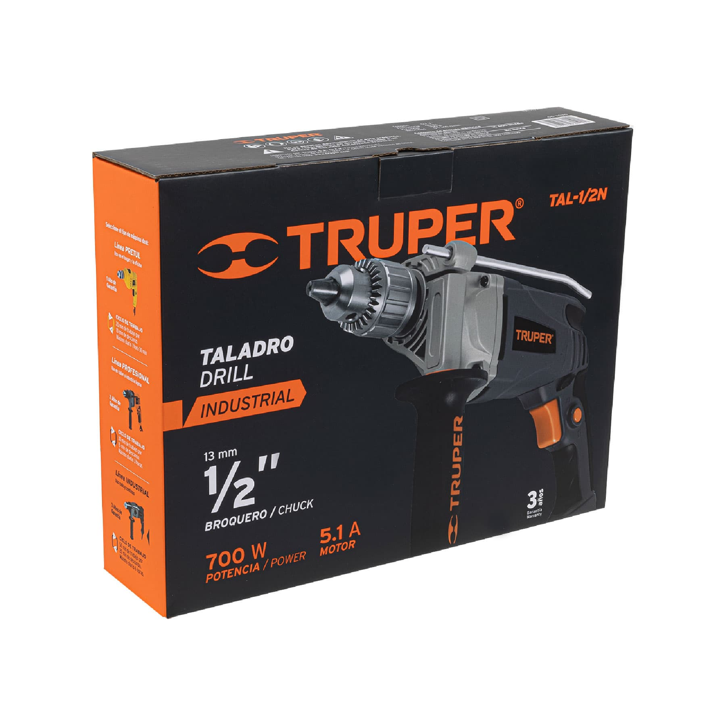 Taladro 1/2", industrial, 650 W sustituto 103068