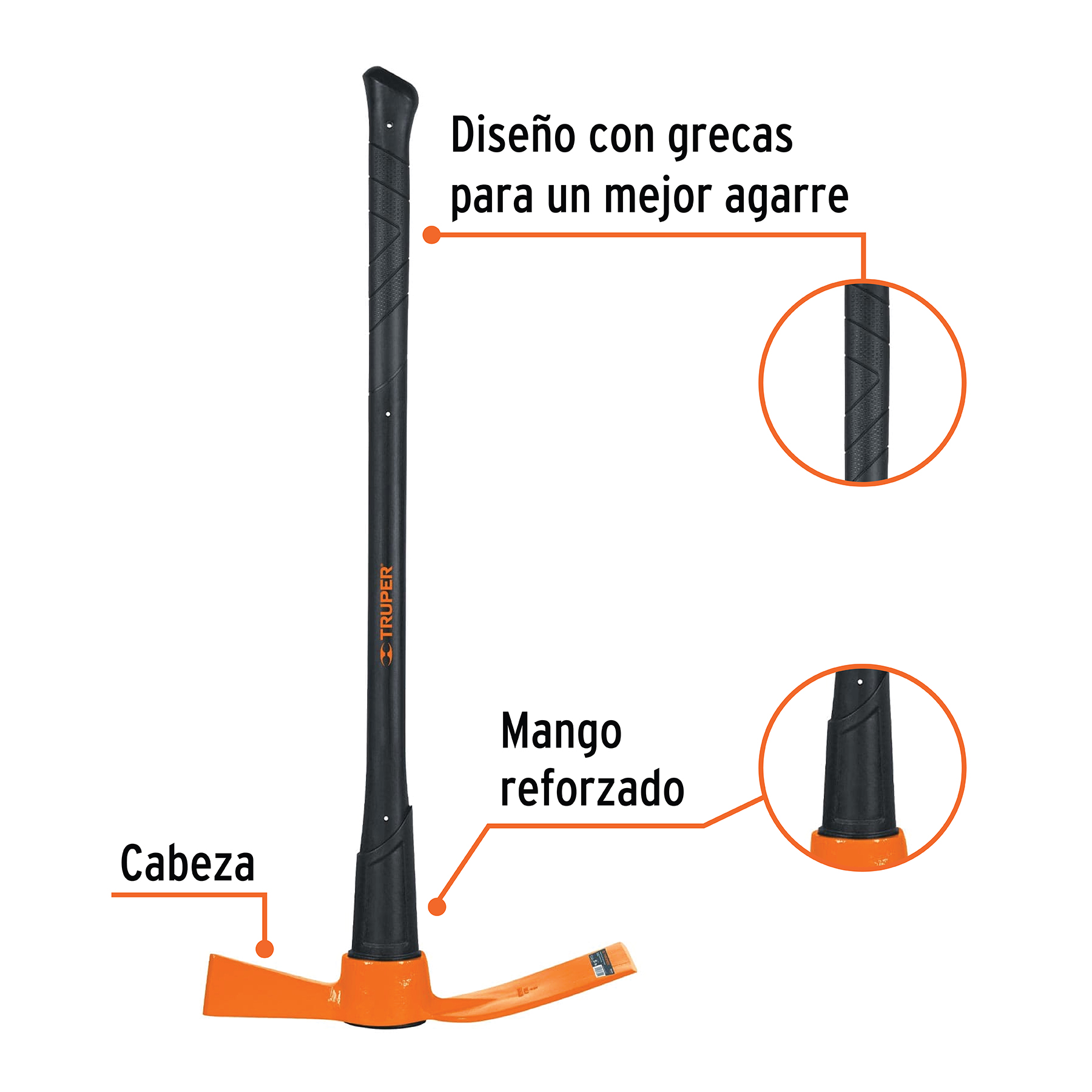 Talacho-hacha 5 lbs mango de madera 36"