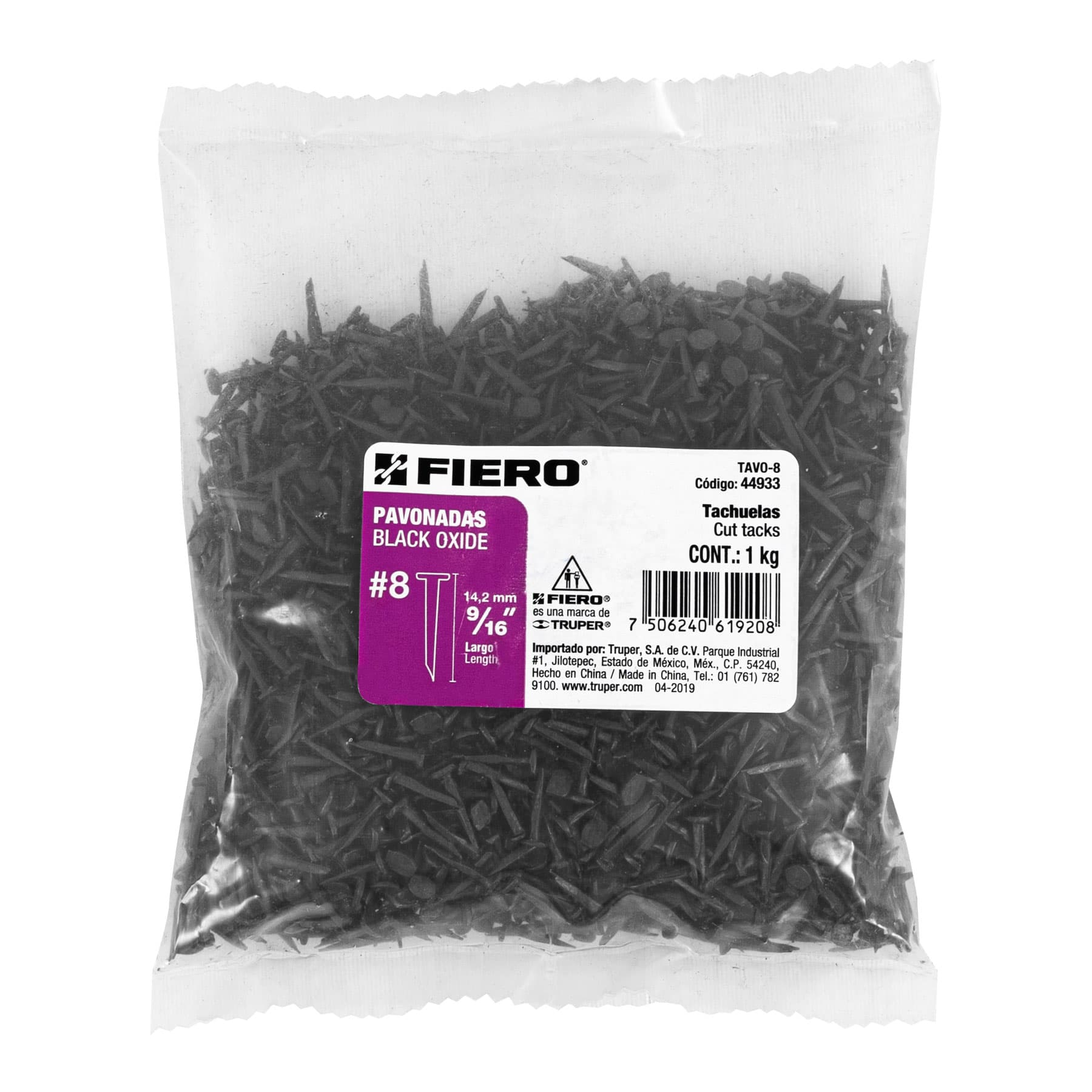Tachuela pavonada, No. 8, bolsa 1 kg