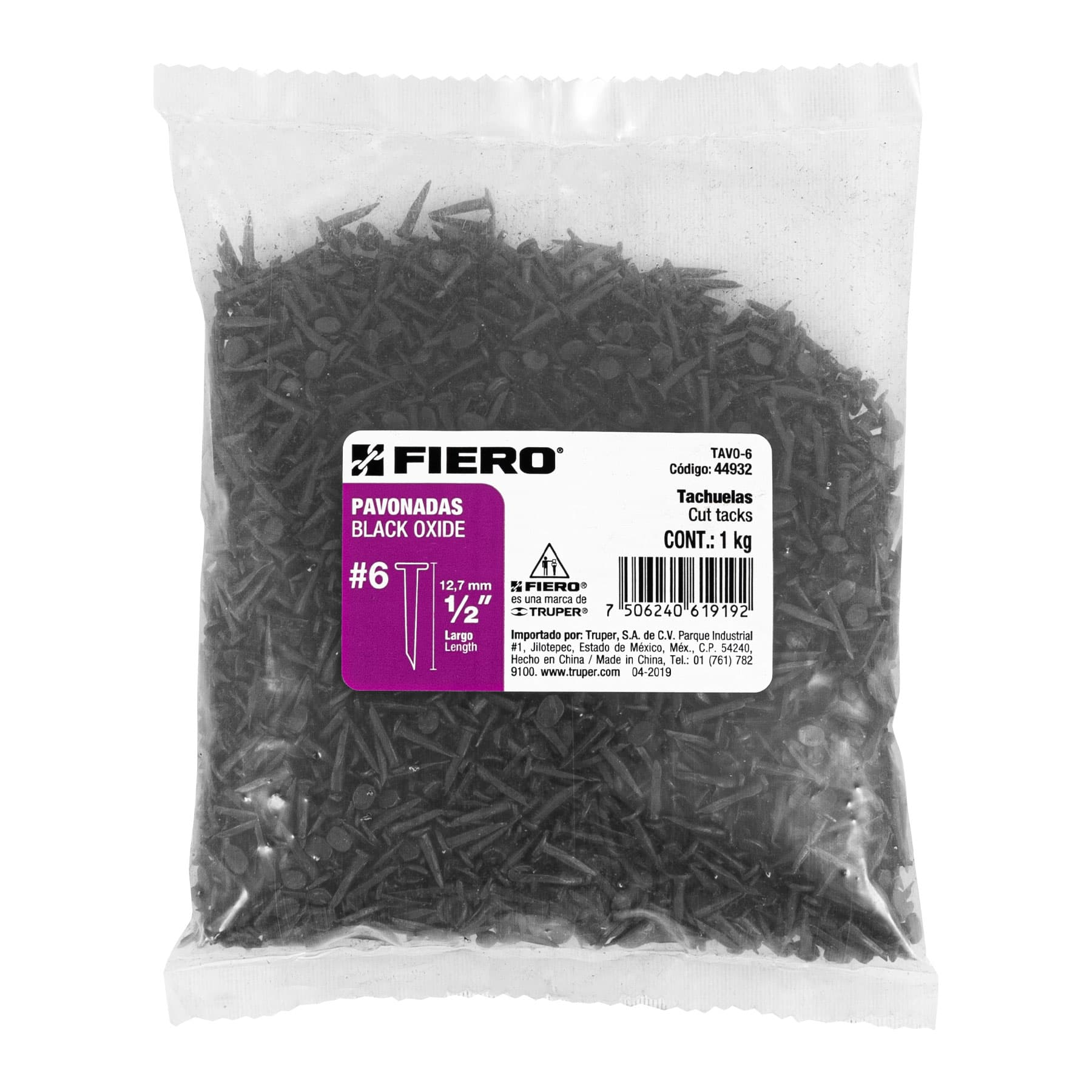 Tachuela pavonada, No. 6, bolsa 1 kg