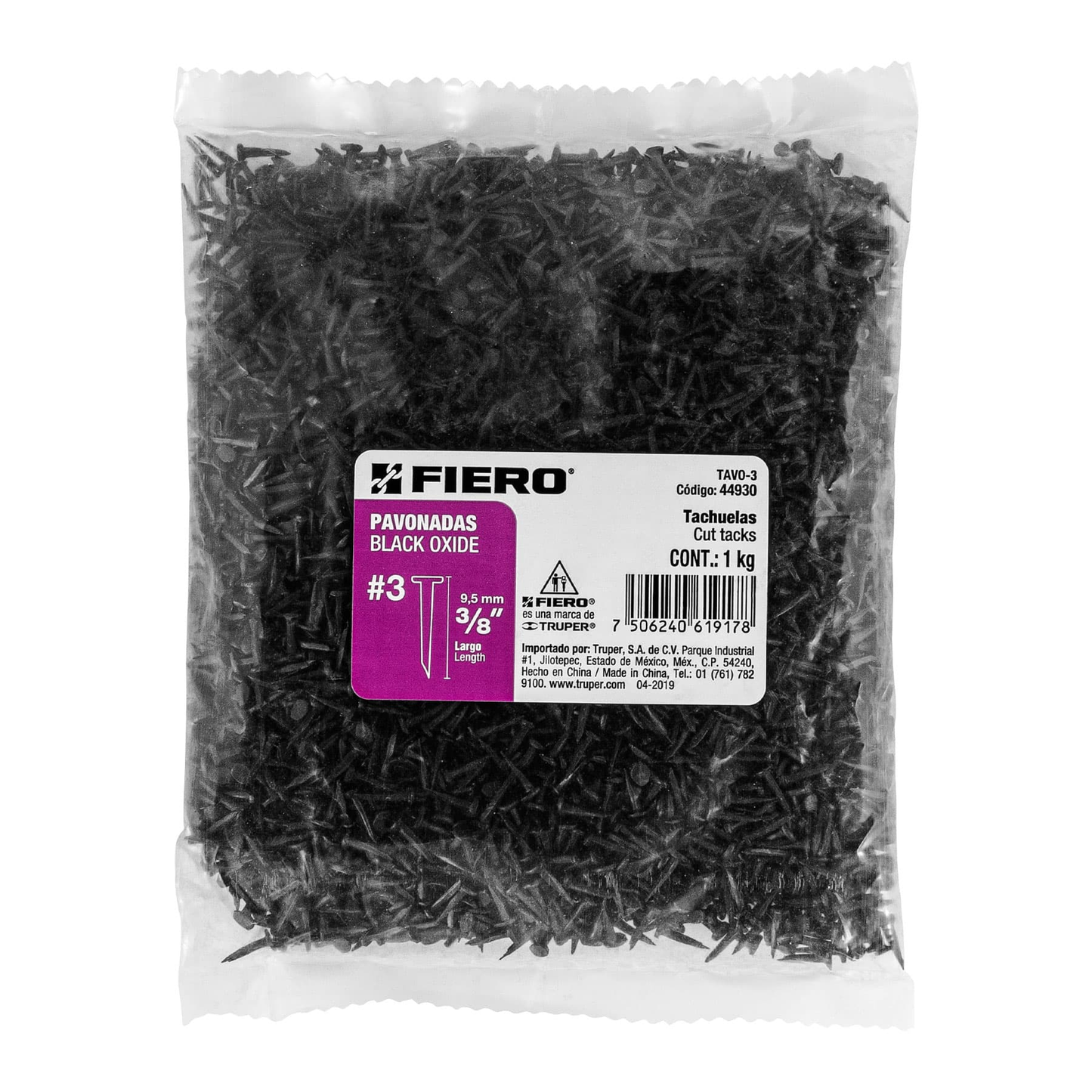 Tachuela pavonada, No. 3, bolsa 1 kg