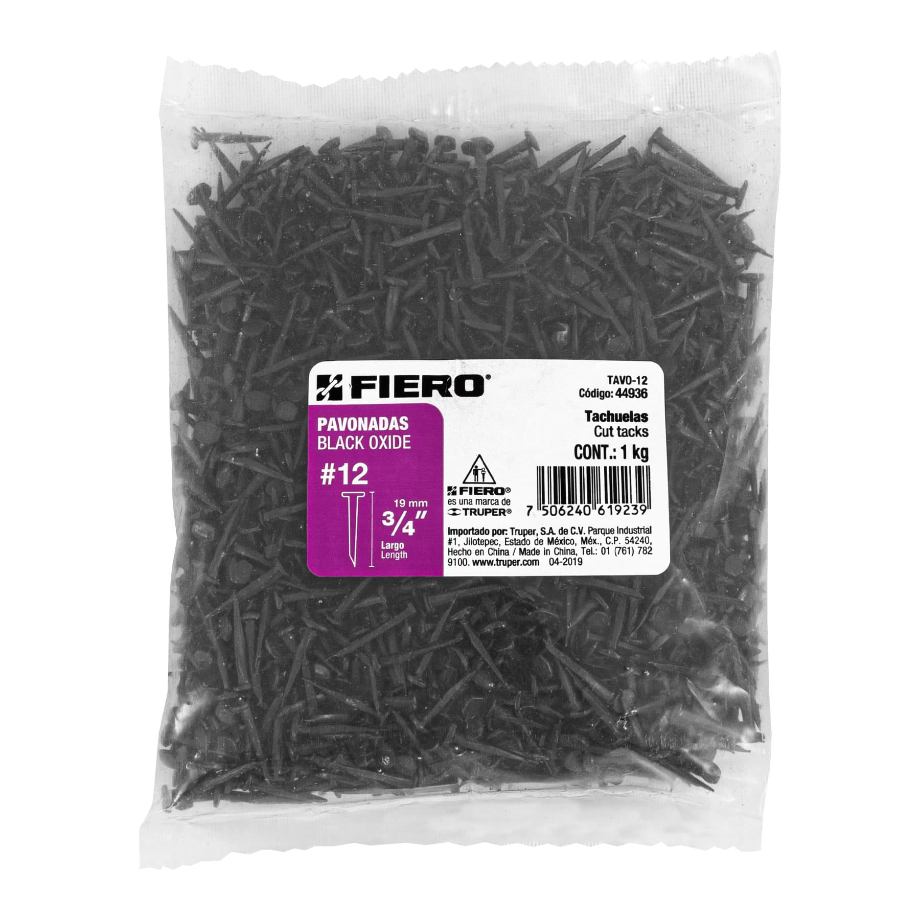 Tachuela pavonada, No. 12, bolsa 1 kg