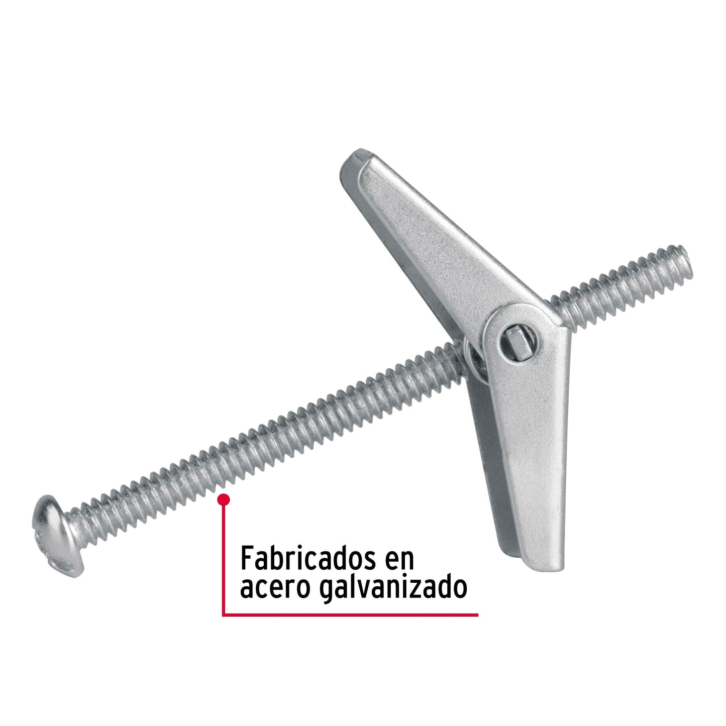 Sujetador tipo mariposa 1/8 X 2", bolsa 4 piezas