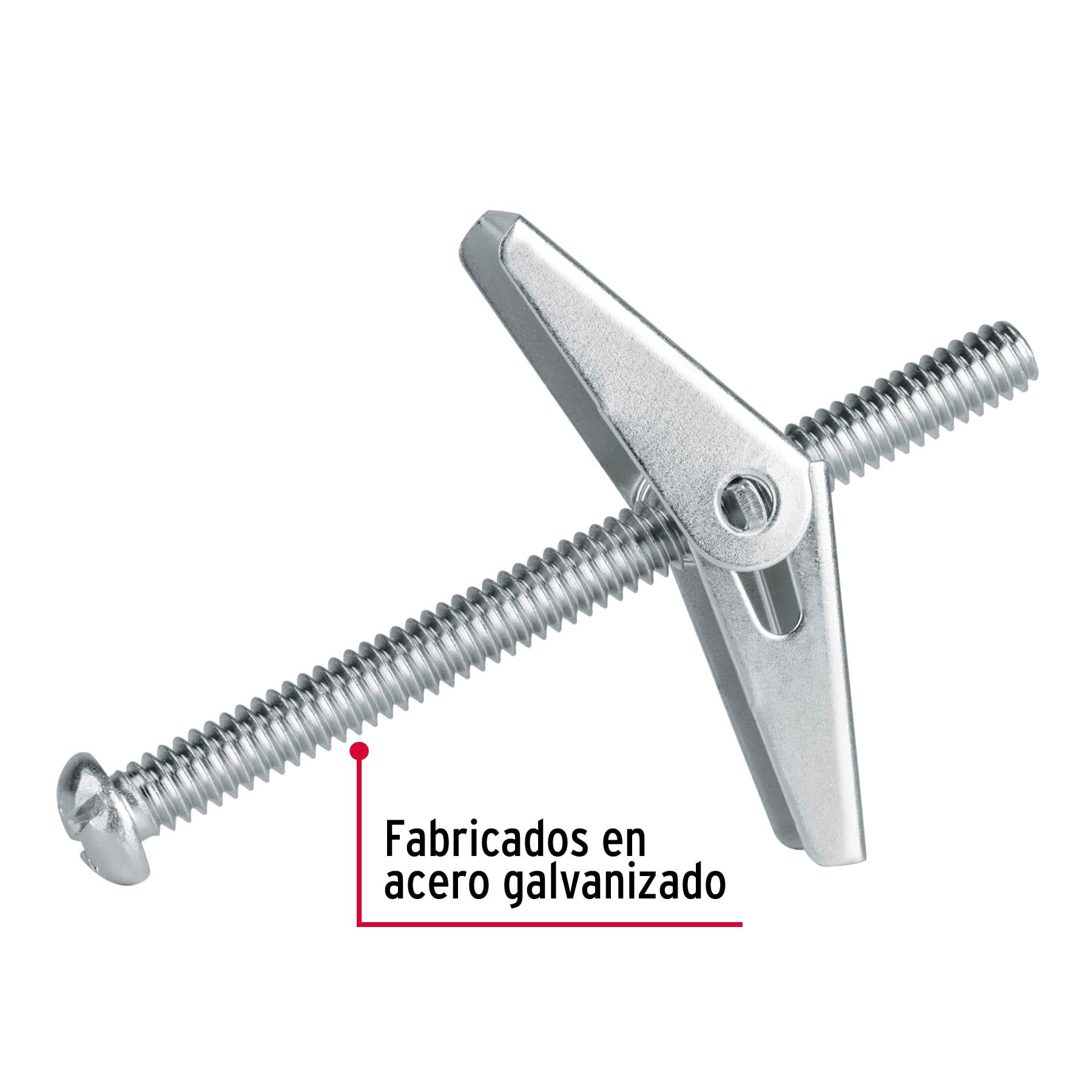 Sujetador tipo mariposa 1/4 X 3", bolsa 4 piezas