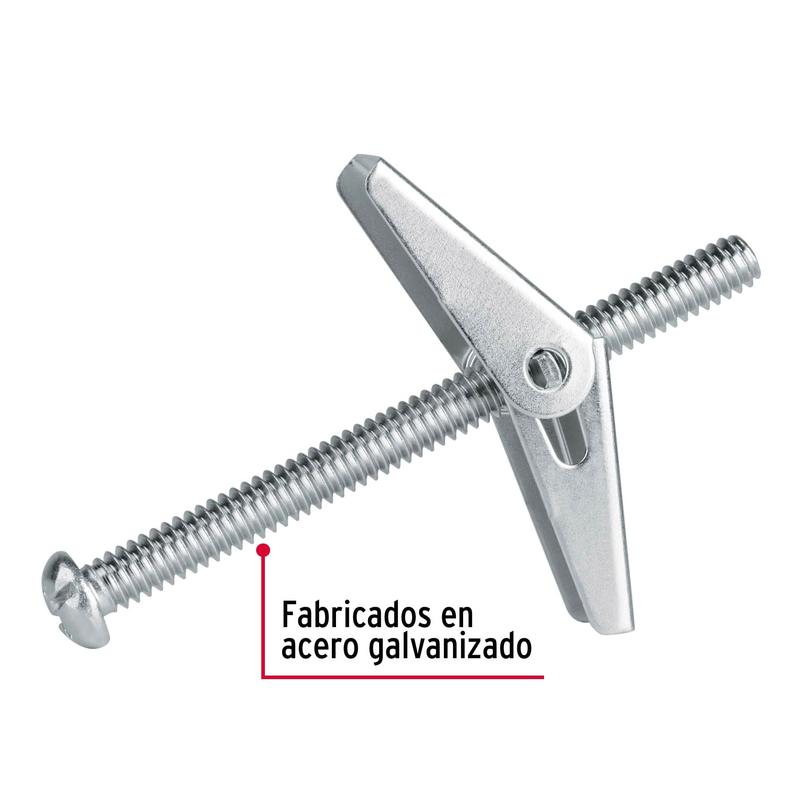 Sujetador tipo mariposa 1/4 X 3", bolsa 4 piezas