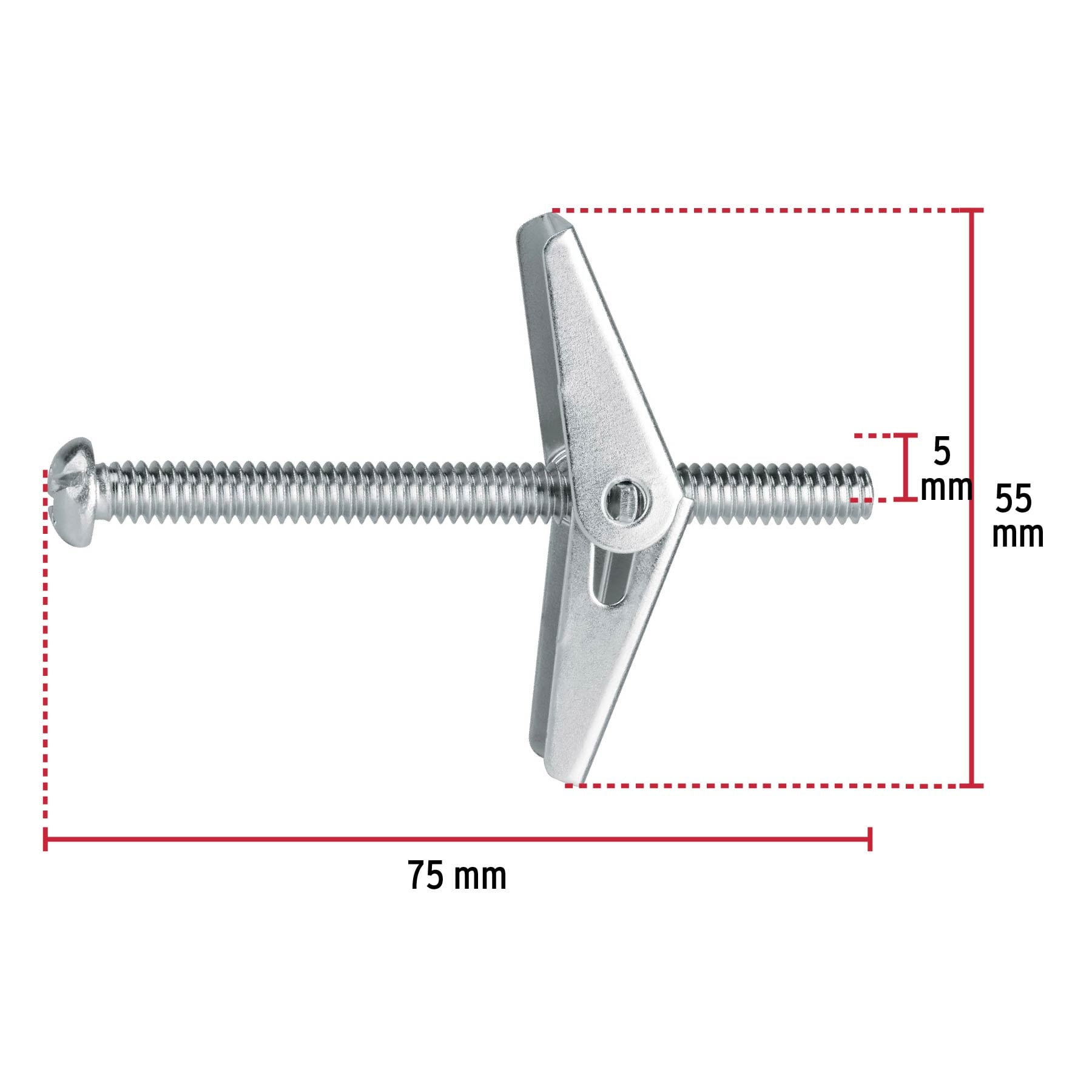 Sujetador tipo mariposa 1/4 X 3", bolsa 4 piezas