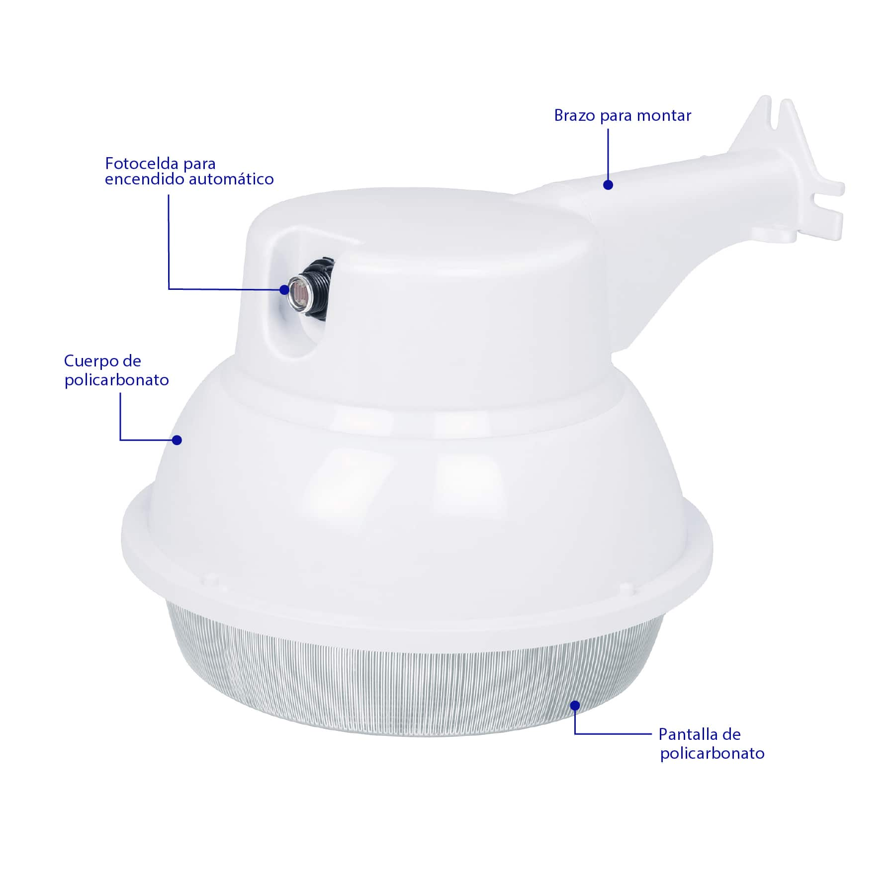 Suburbano estándar con fotocelda, 20W, 6500K, LED