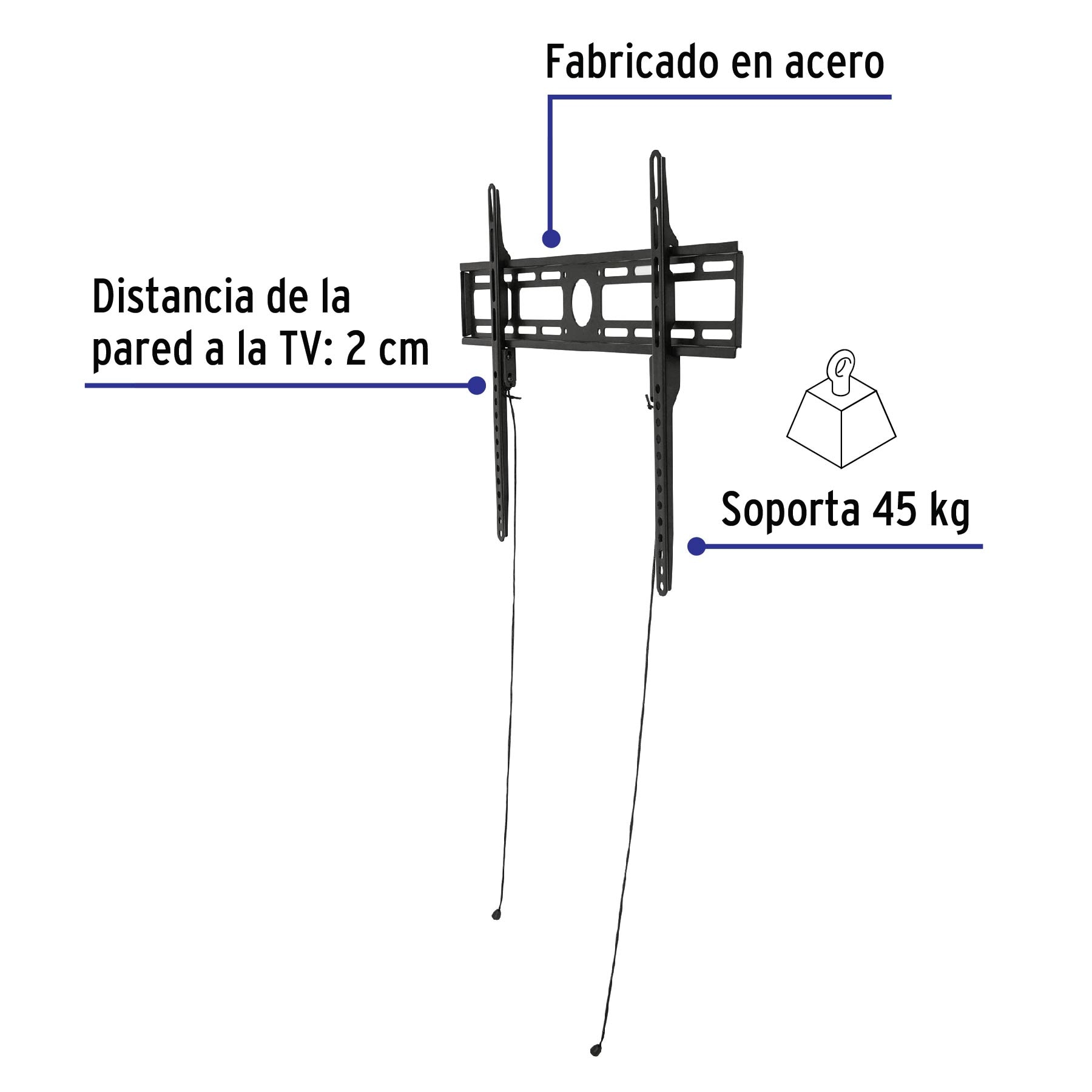 Soporte para TV, fijo, 32"-70"