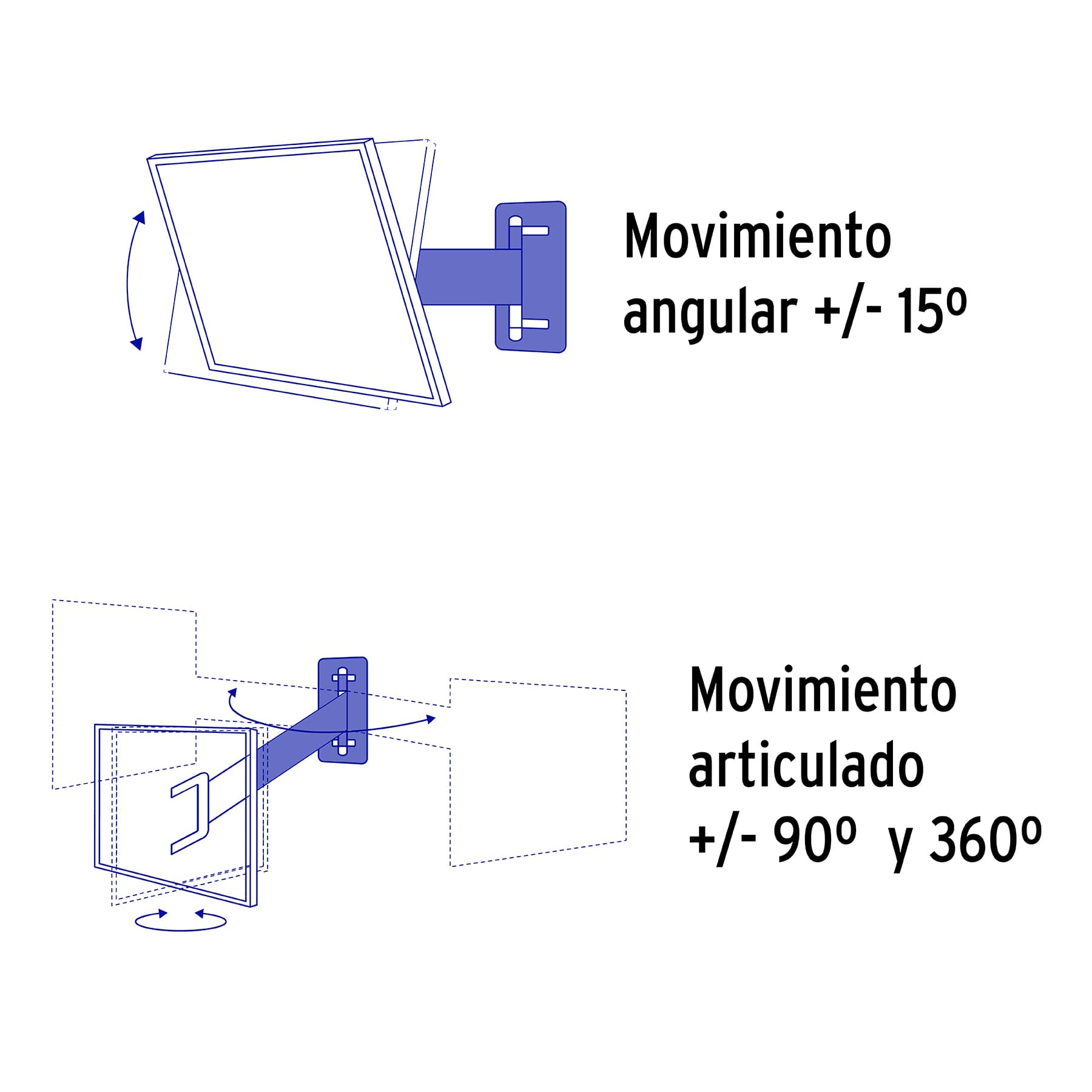 Soporte para TV, articulado, 23"-37"