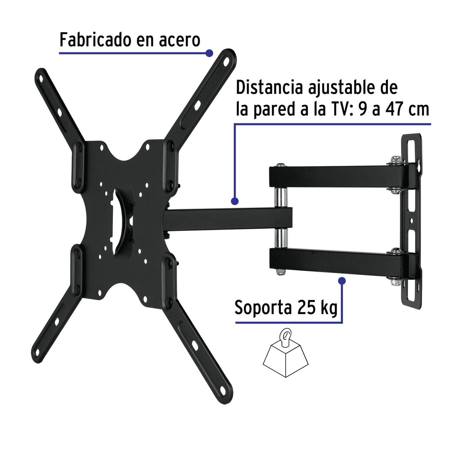 Soporte para TV, articulado, 13"-42"