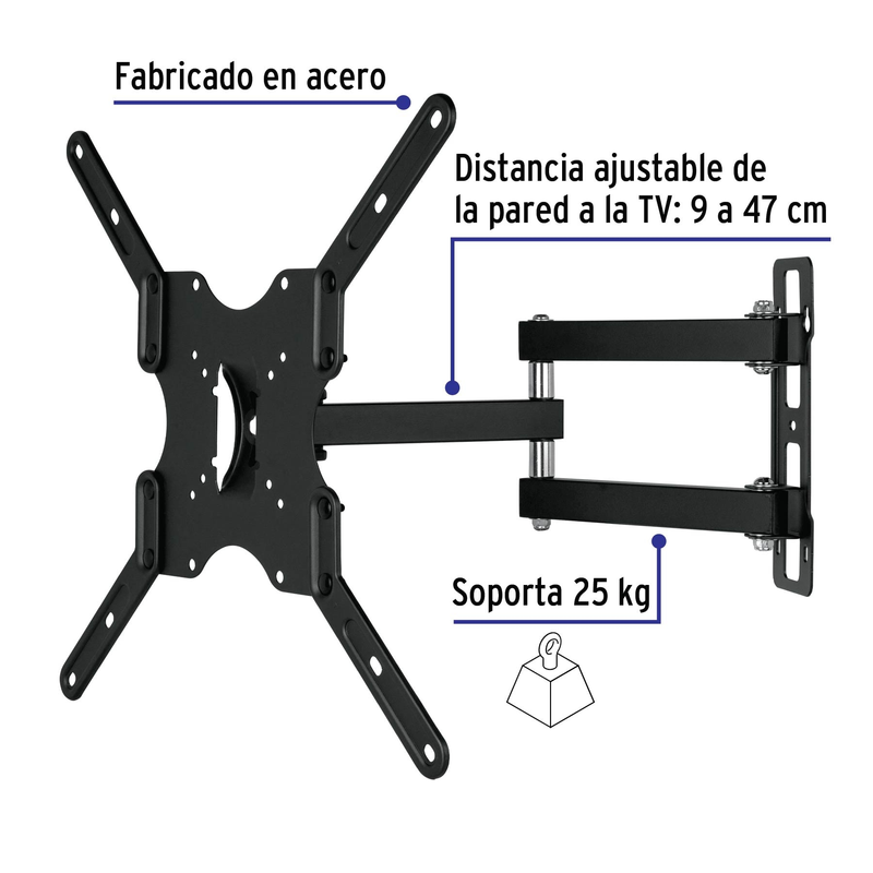Soporte para TV, articulado, 13"-42"