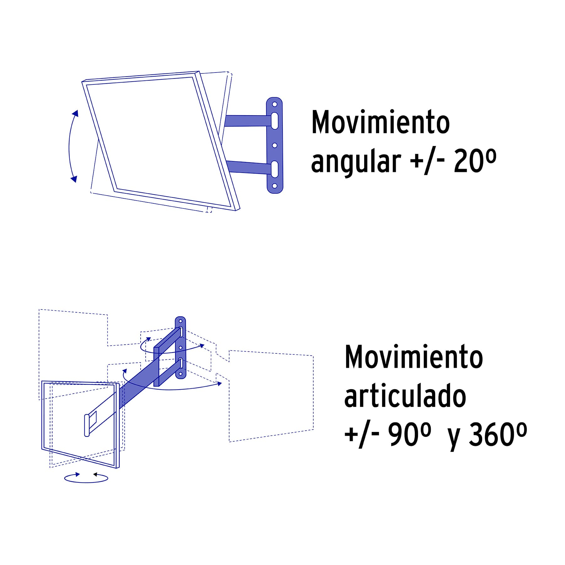 Soporte para TV, articulado, 13"-42"