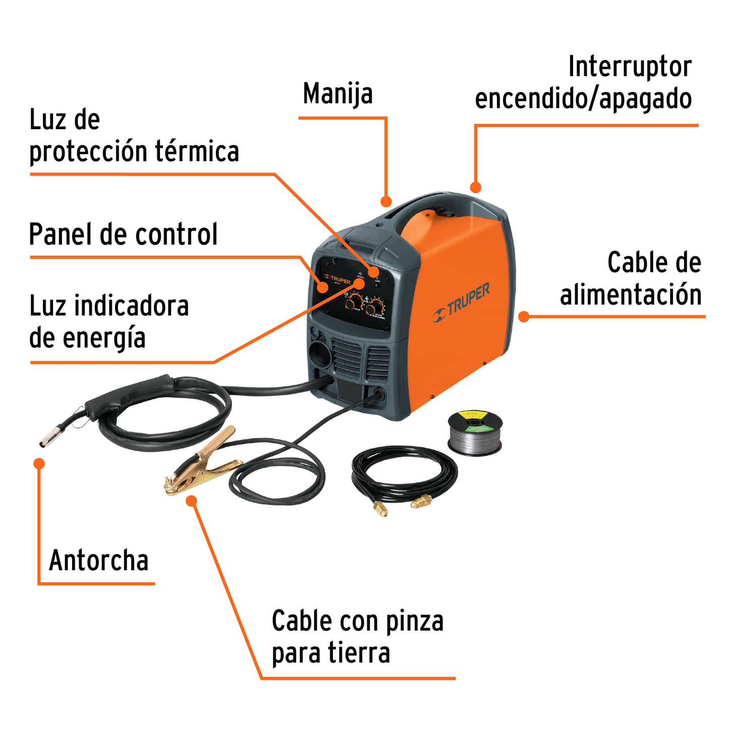 Soldadora para microalambre, 130 Amps