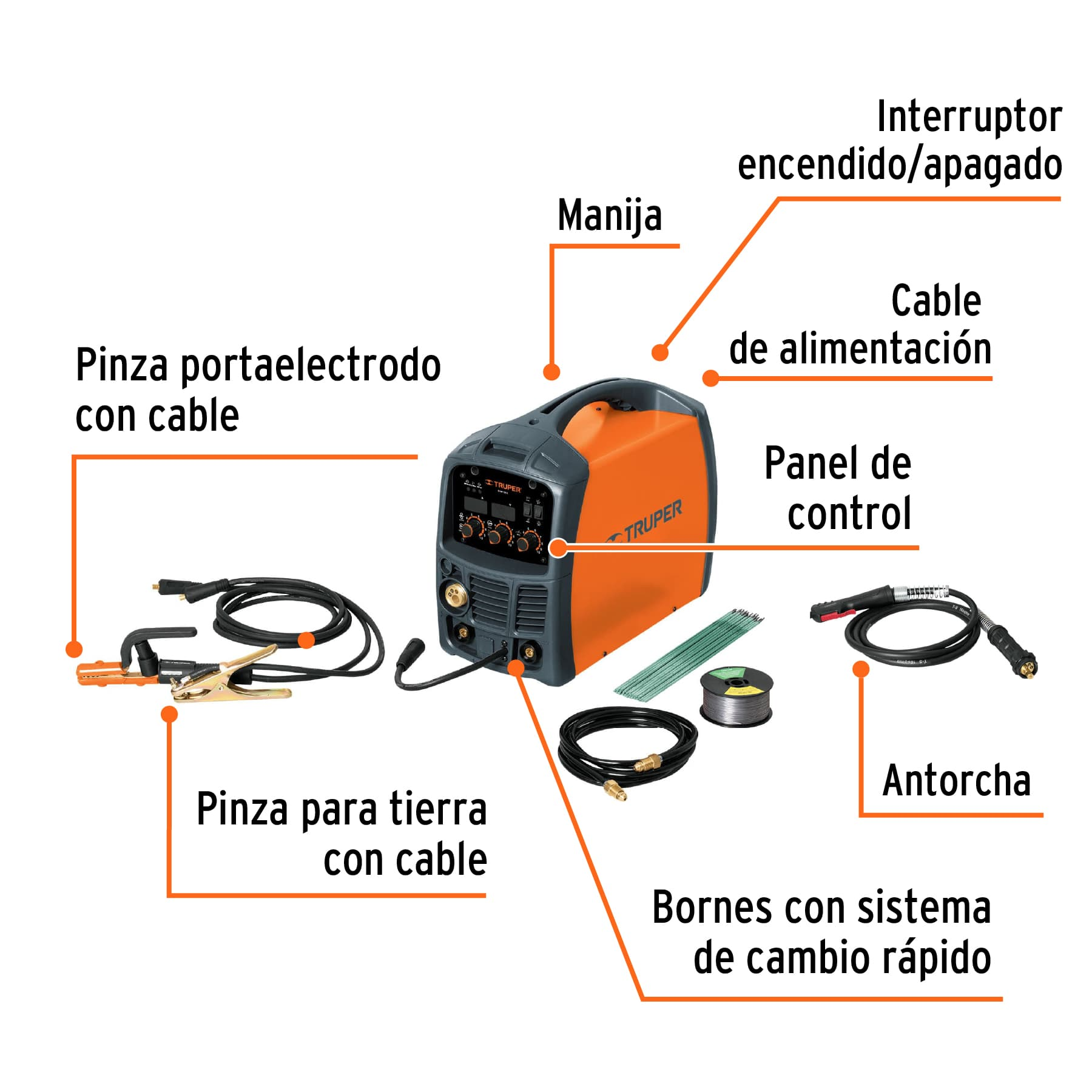Soldadora para microalambre y electrodo, 130 Amps