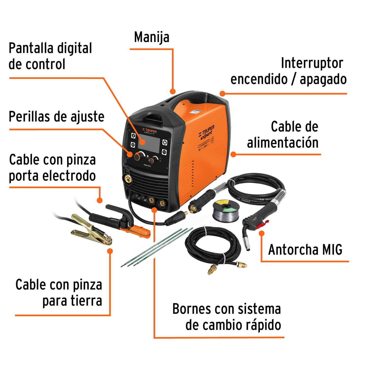 Soldadora multiproceso de 200 Amp