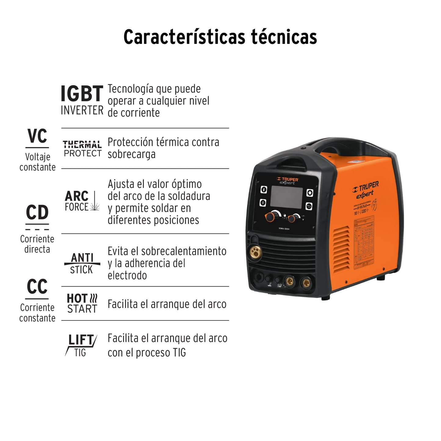 Soldadora multiproceso de 200 Amp