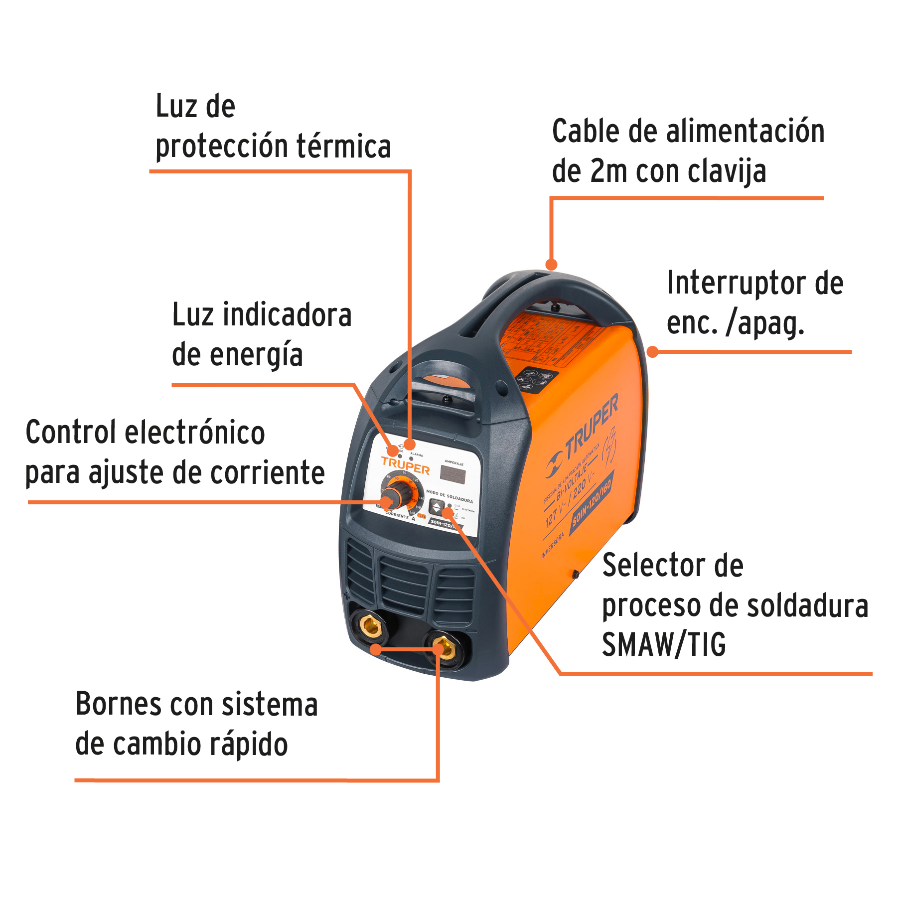 Soldadora inversora, 160 A, 127 V/220 V