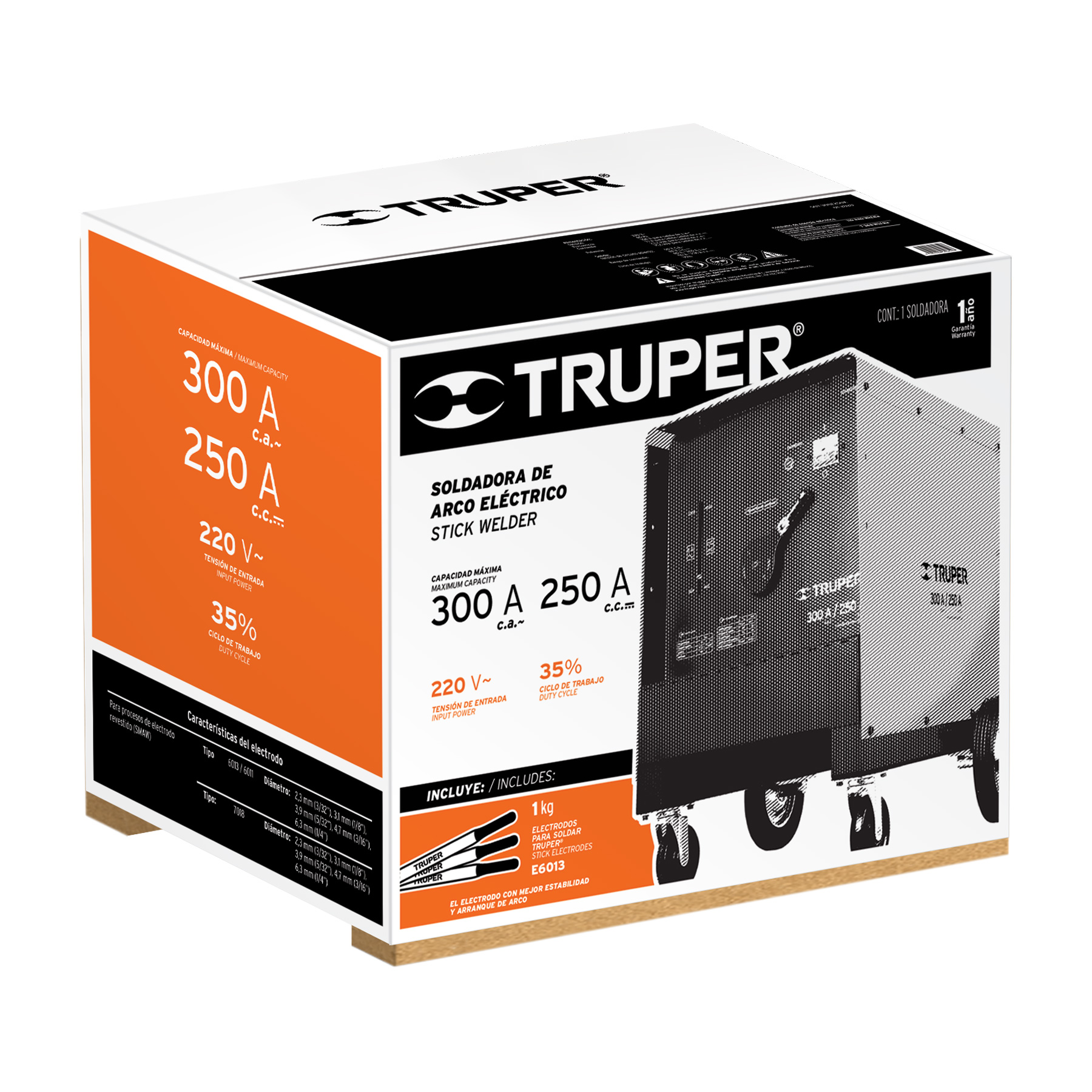 Soldadora arco eléctrico, corriente alterna/directa 300-250a