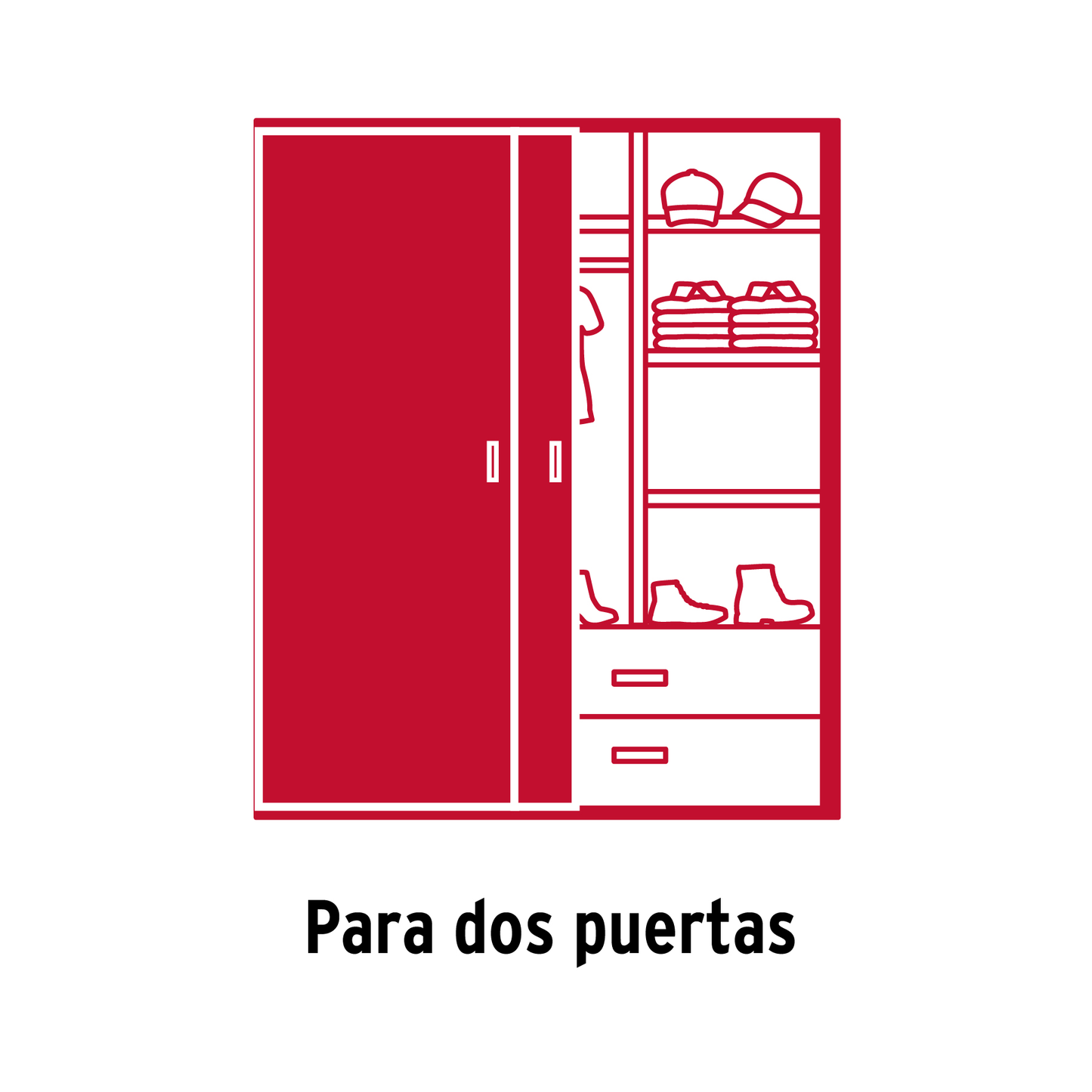 Sistema corredizo doble para riel superior de closet