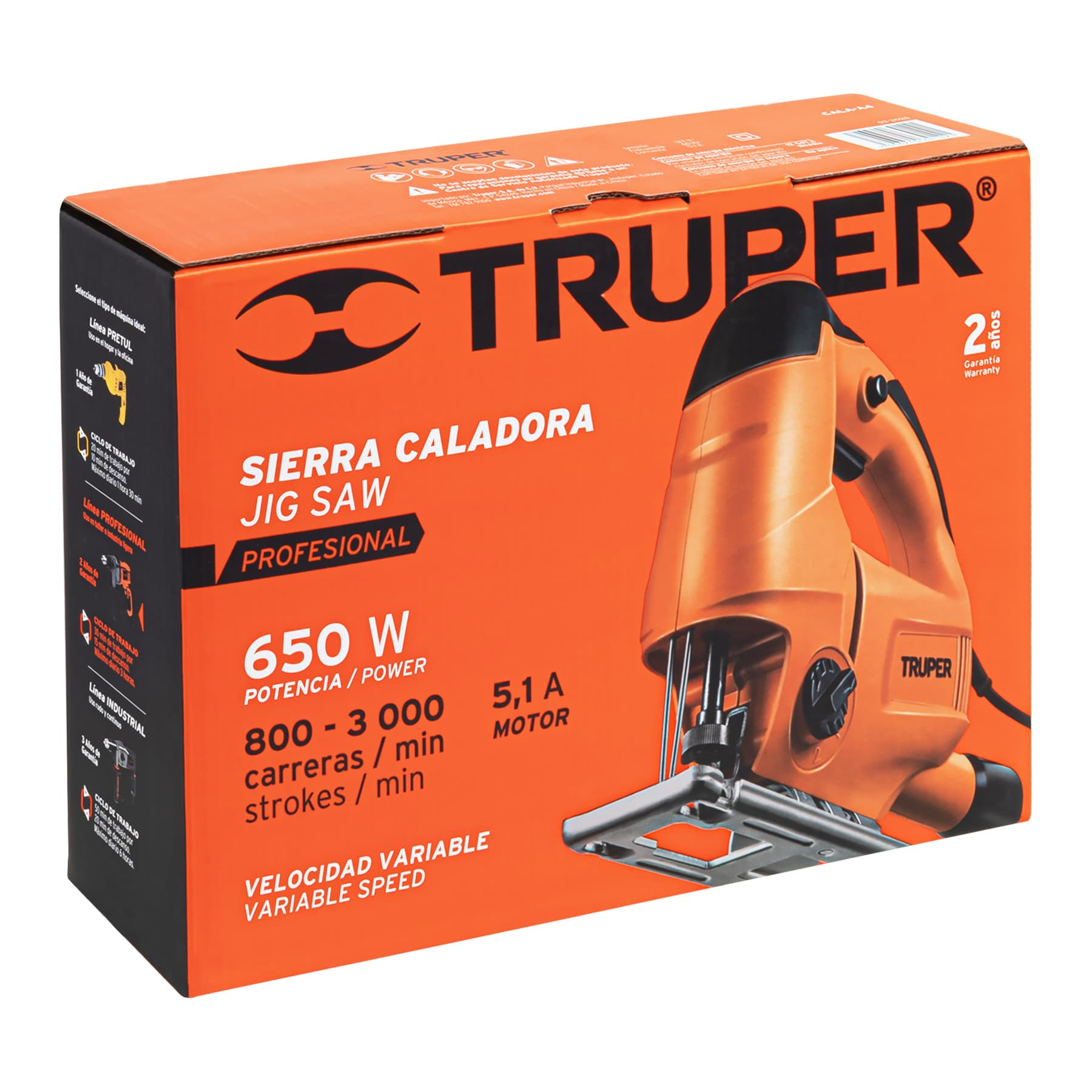 Sierra caladora, profesional, 650 W