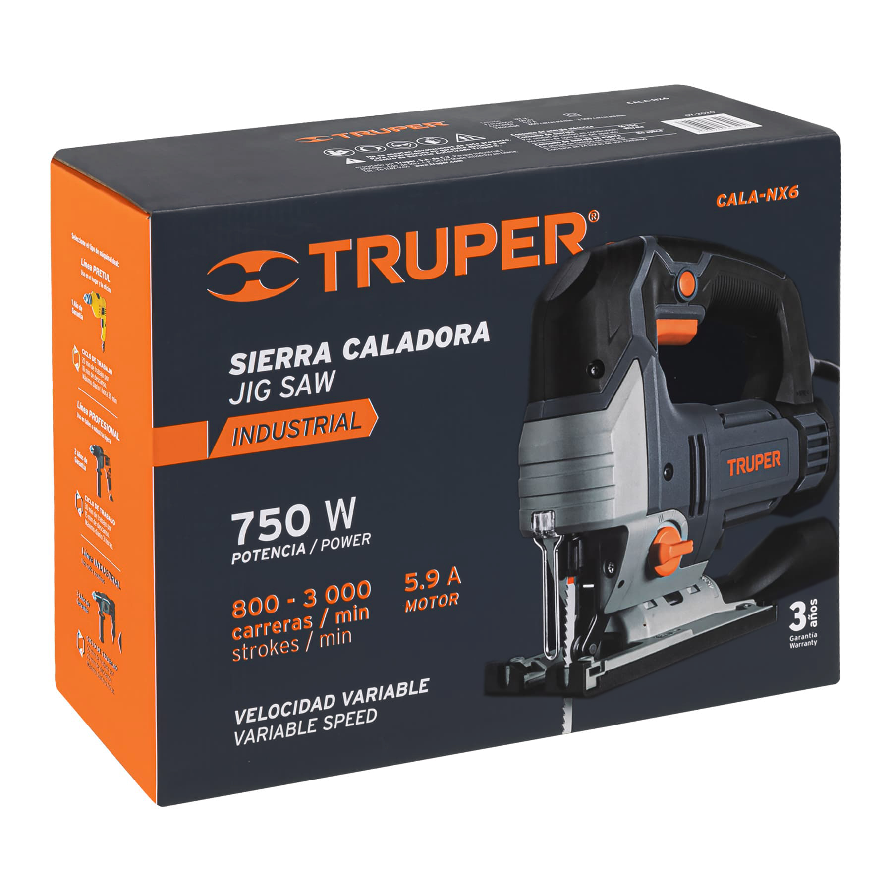 Sierra caladora, industrial, 750 W