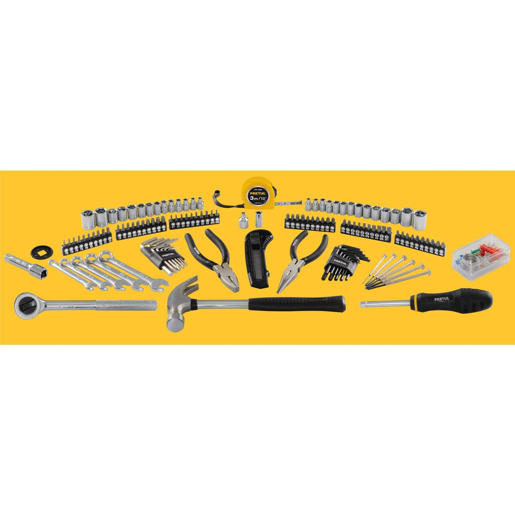 Set de herramientas para mecánica, 133 piezas, Pretul