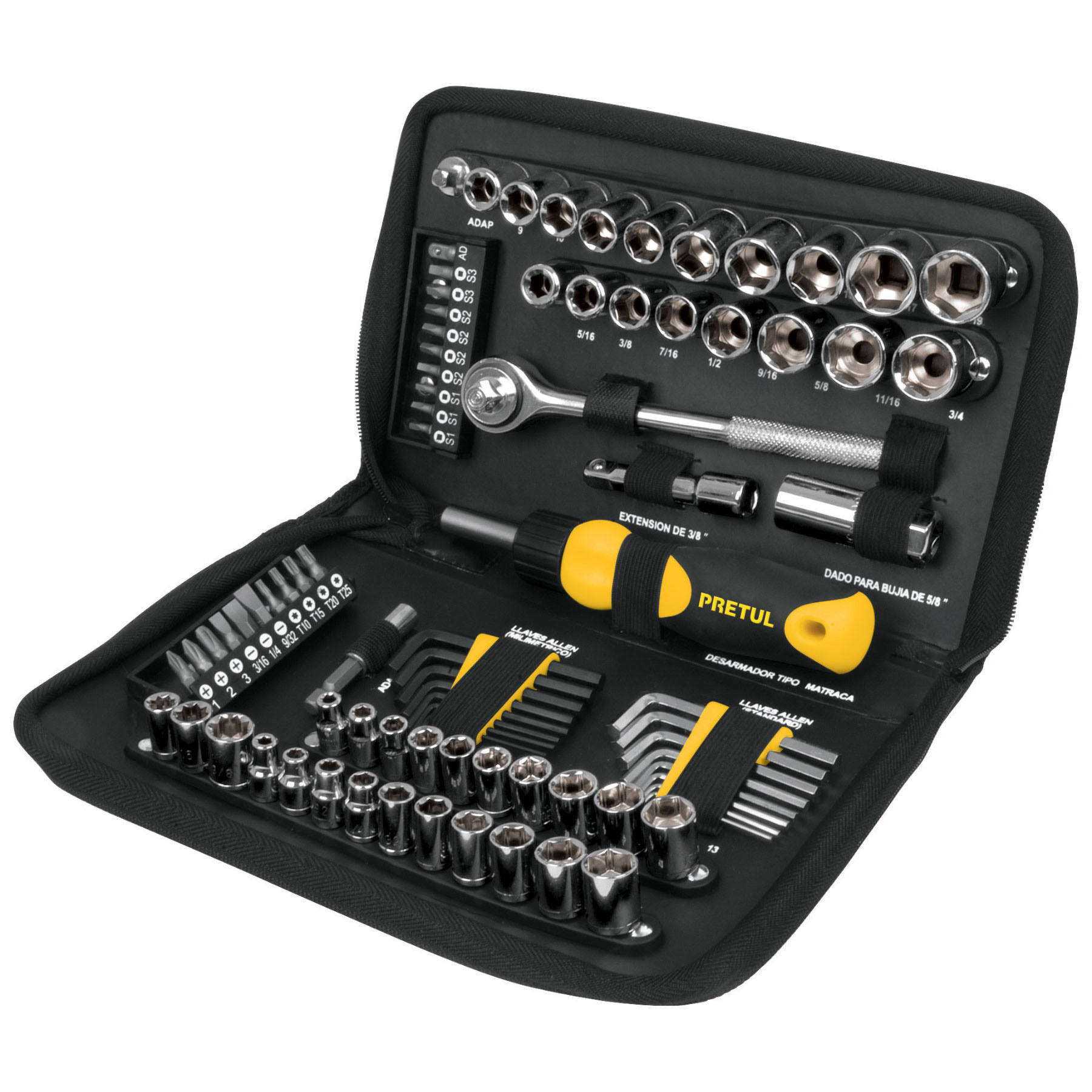 Set de herramientas para mecánica, 83 piezas, pretul