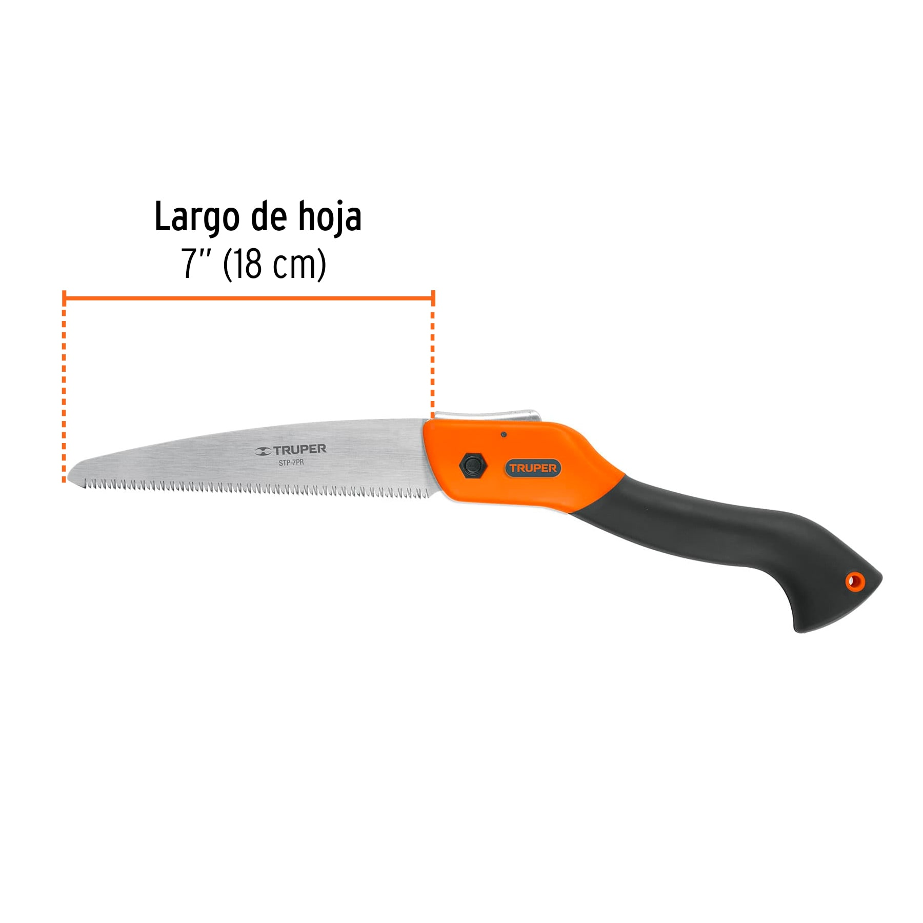 Serrucho poda 7", plegable, hoja recta, comfort grip,7DPP