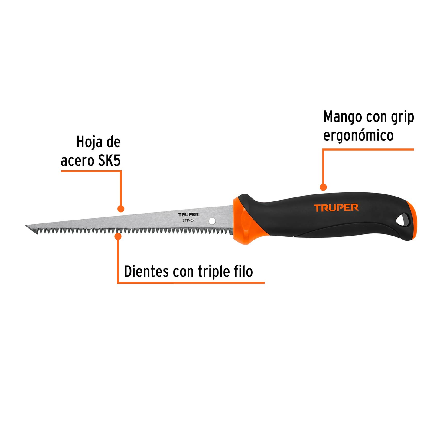 Serrucho para plafón y muros de yeso, 6"