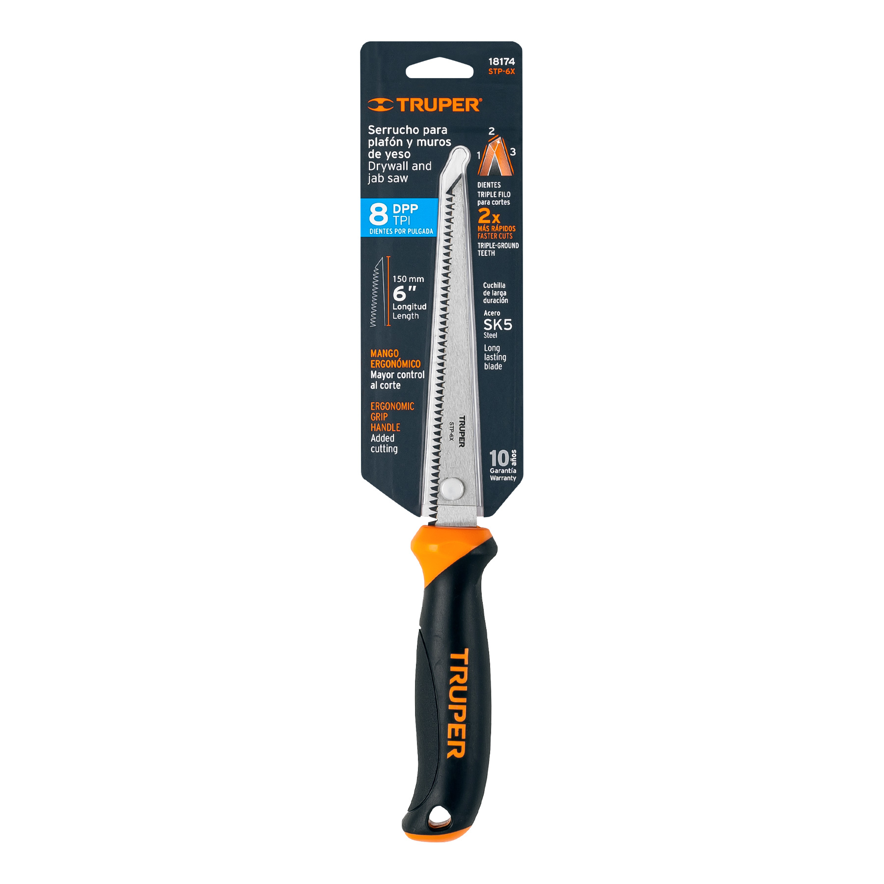 Serrucho para plafón y muros de yeso, 6"