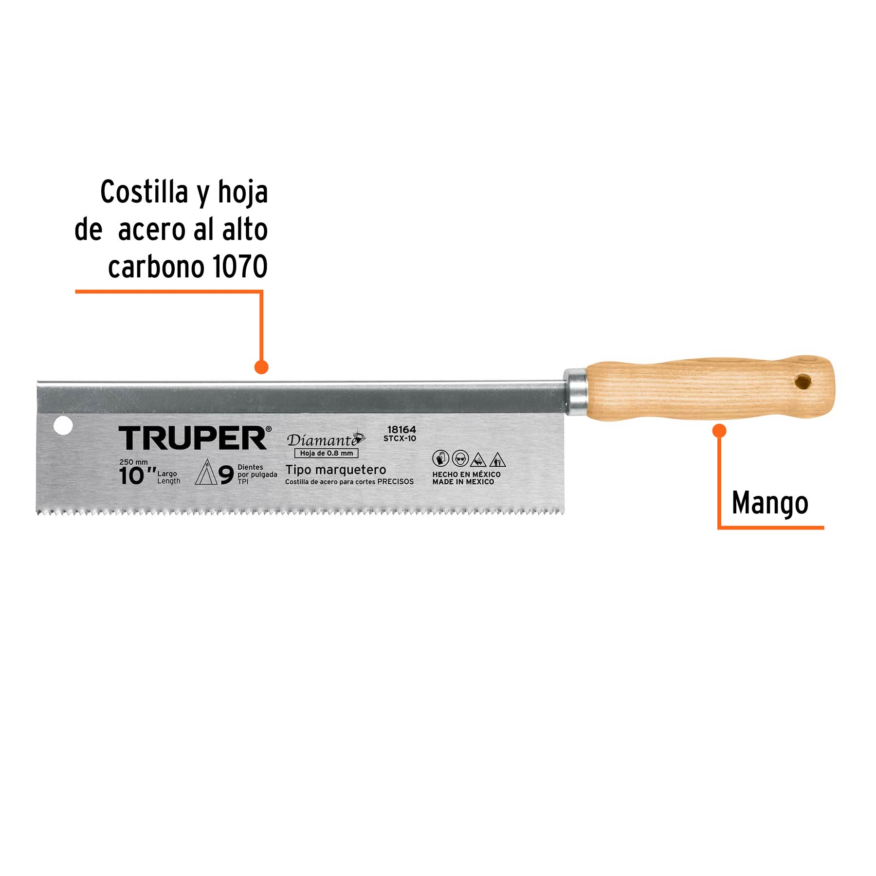 Serrucho para marquetería 10", 9 DPP