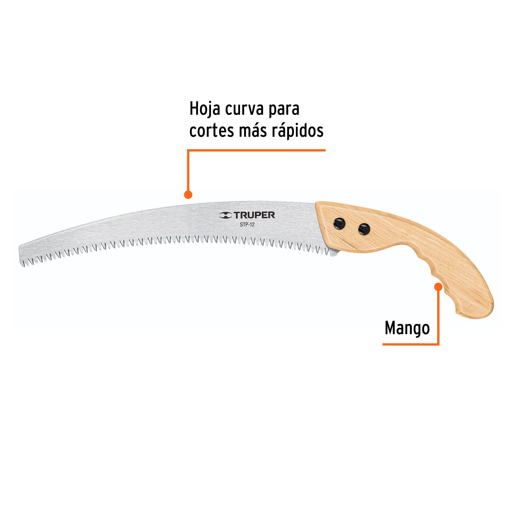 Serrucho de poda 12", tradicional, 6 DPP