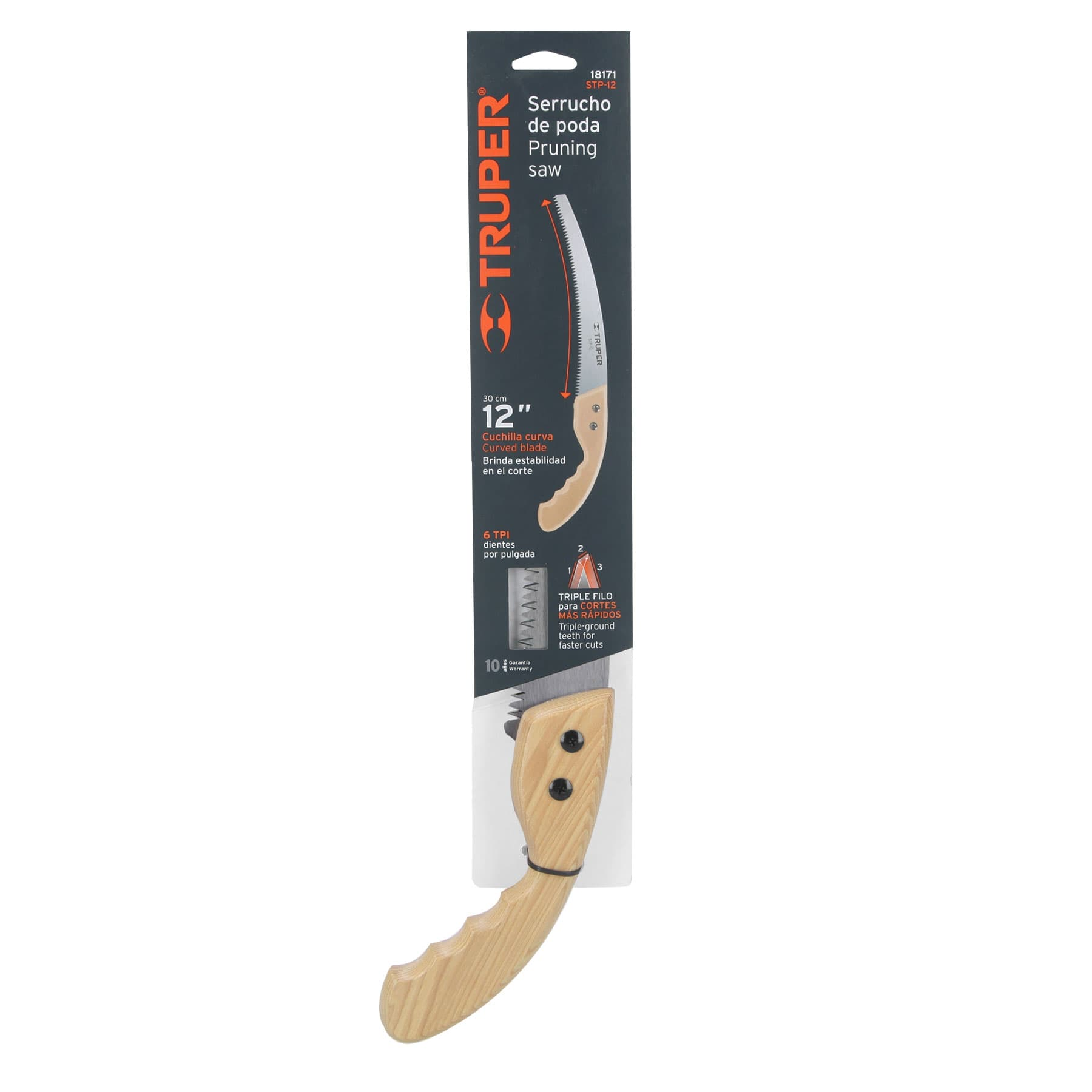 Serrucho de poda 12", tradicional, 6 DPP